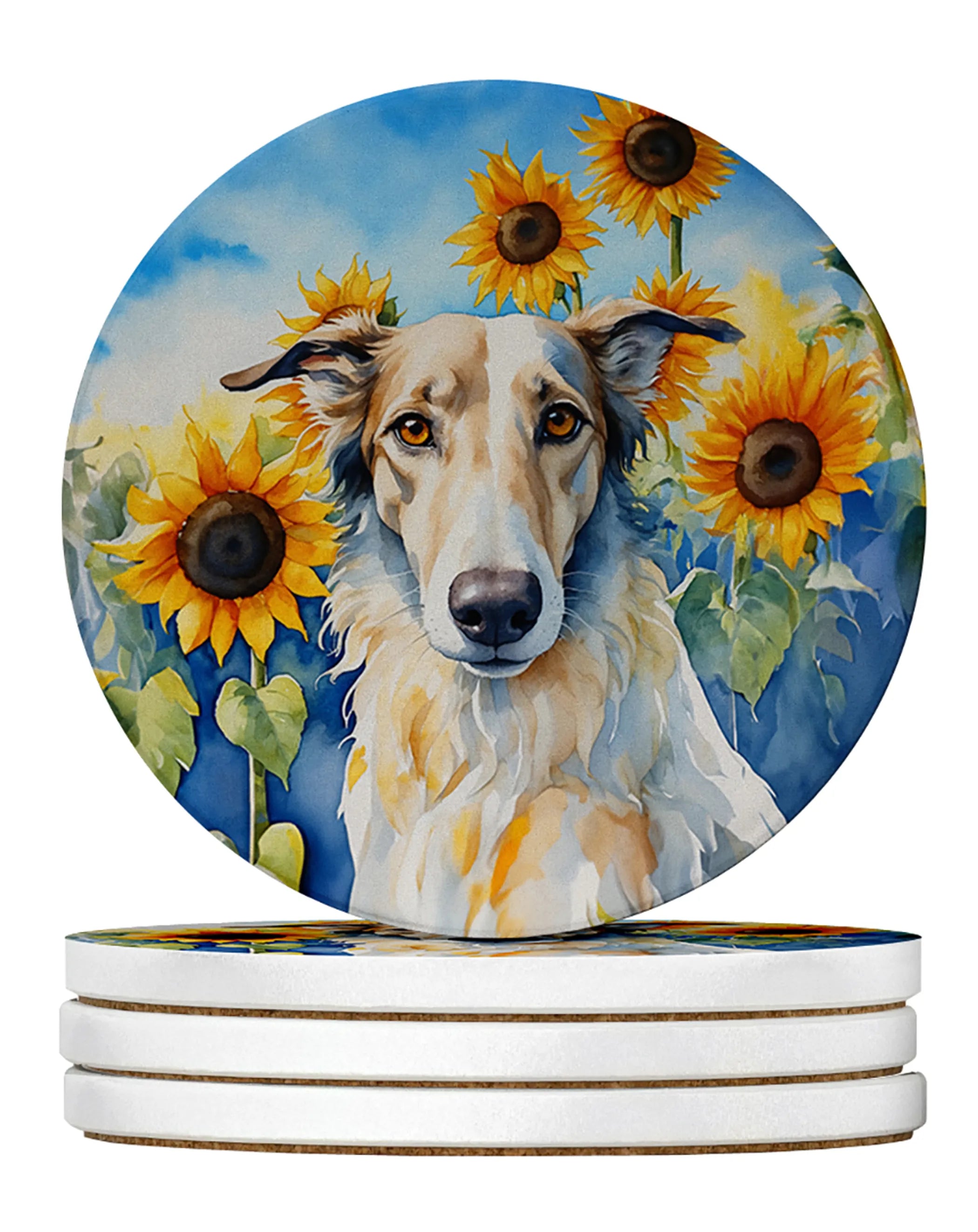 In Sunflowers Large Sandstone Coasters