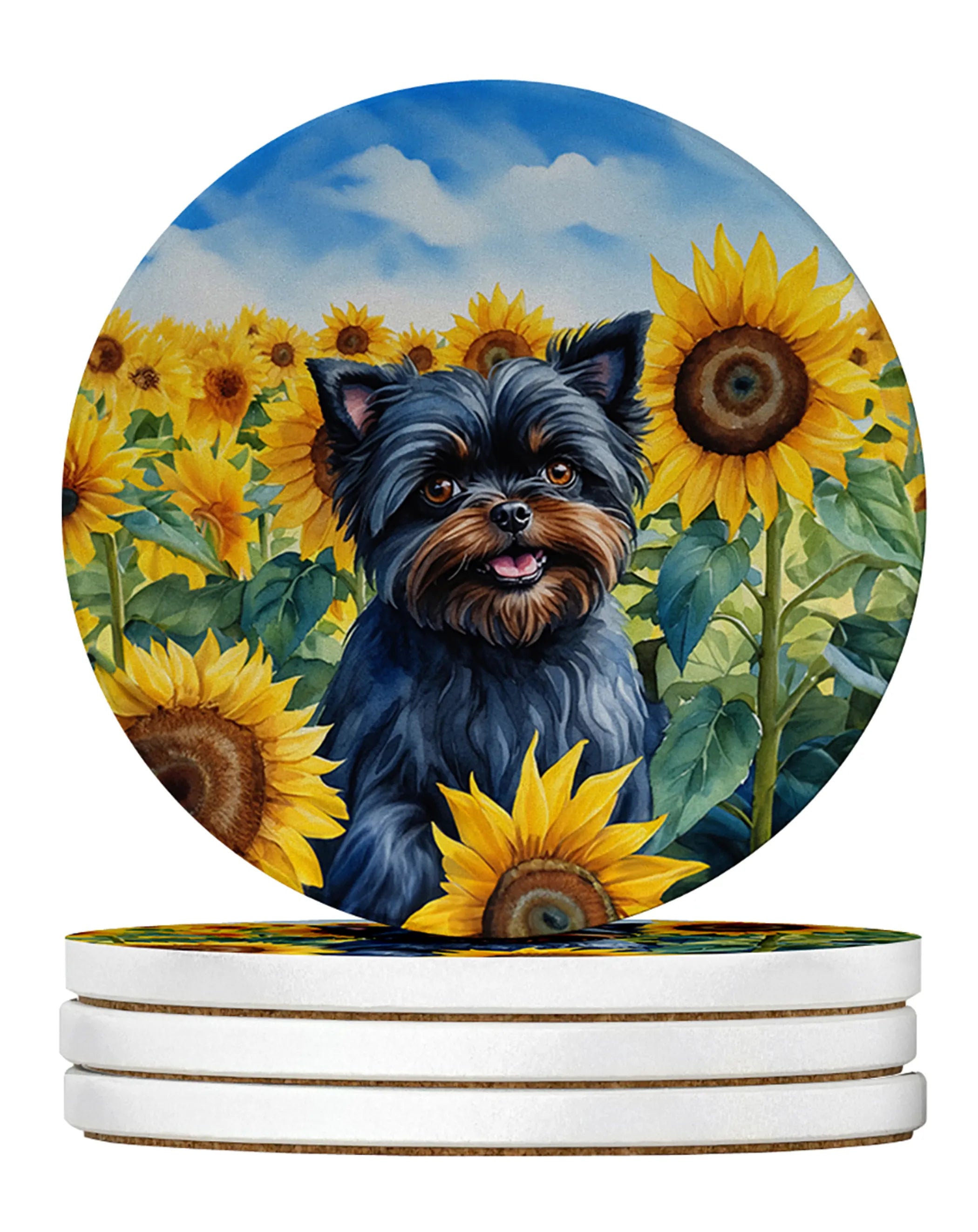 In Sunflowers Large Sandstone Coasters