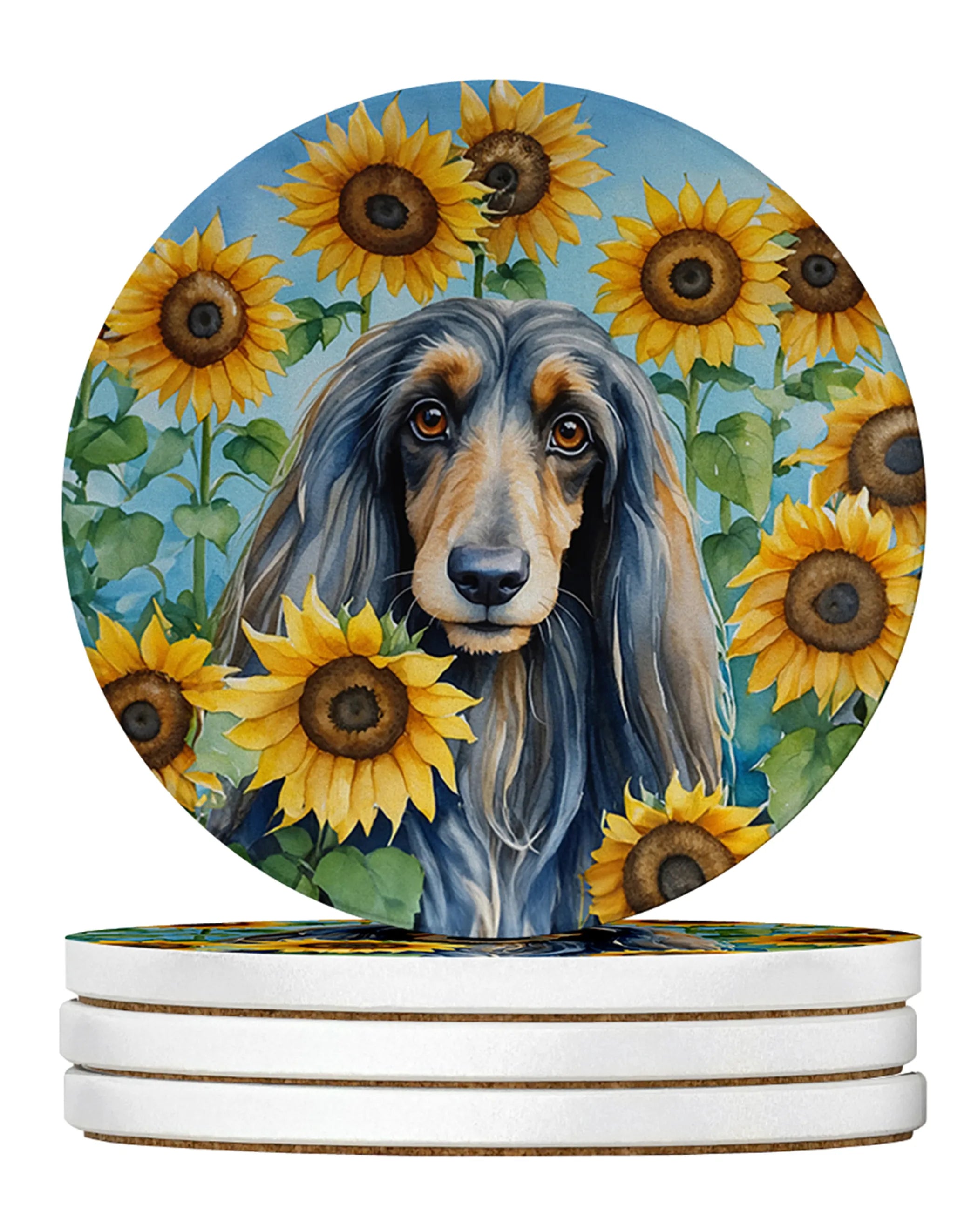 In Sunflowers Large Sandstone Coasters