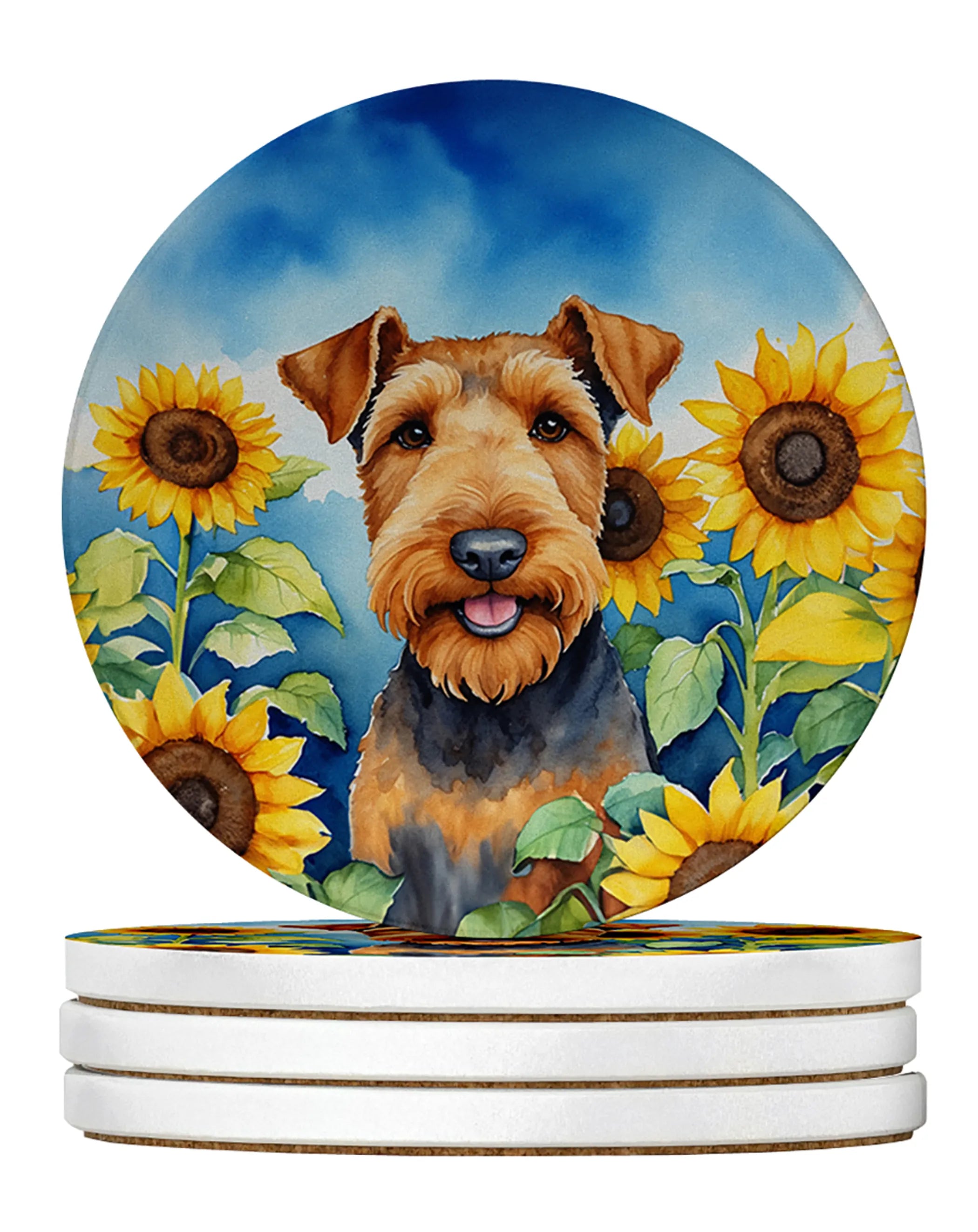 In Sunflowers Large Sandstone Coasters