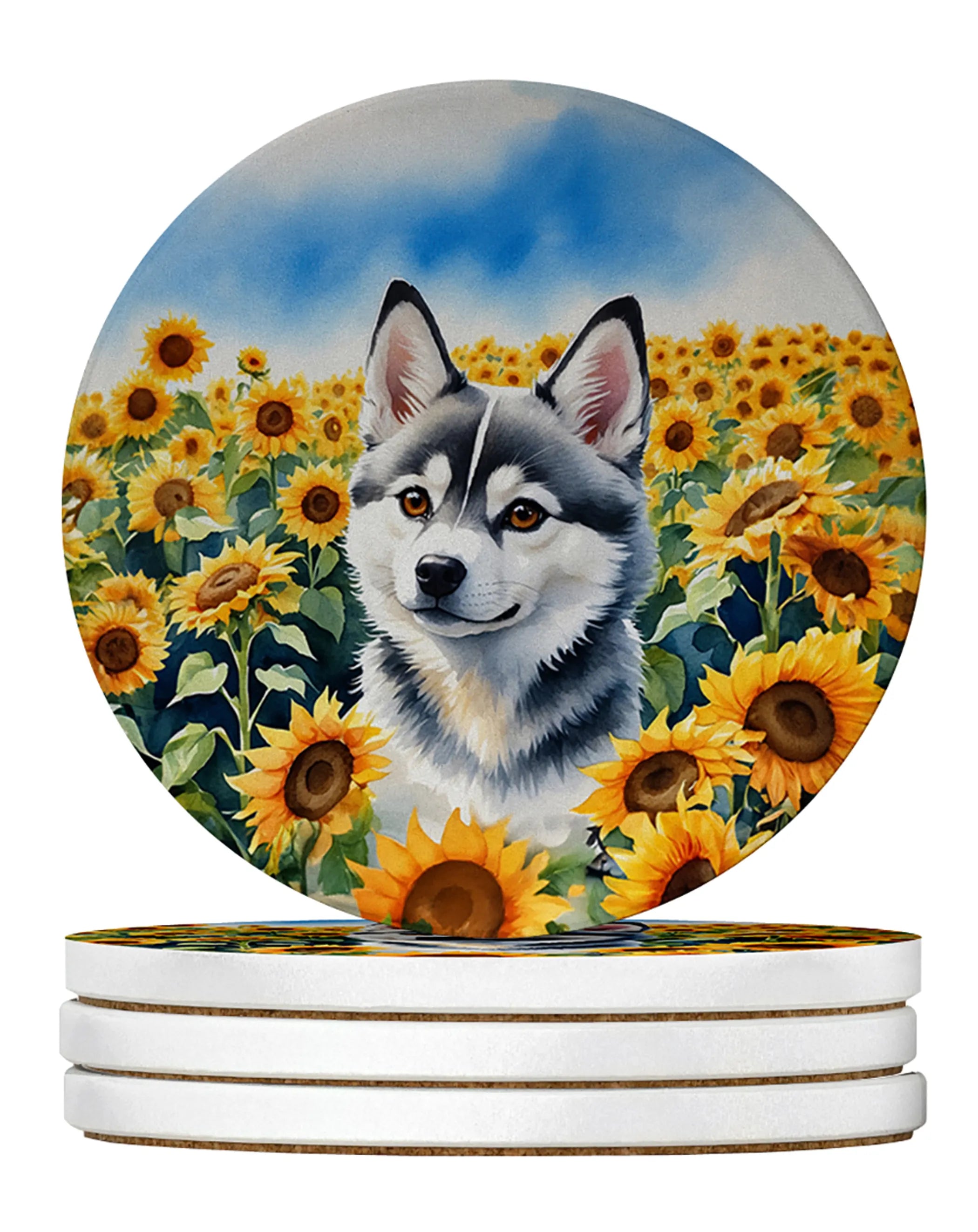 In Sunflowers Large Sandstone Coasters