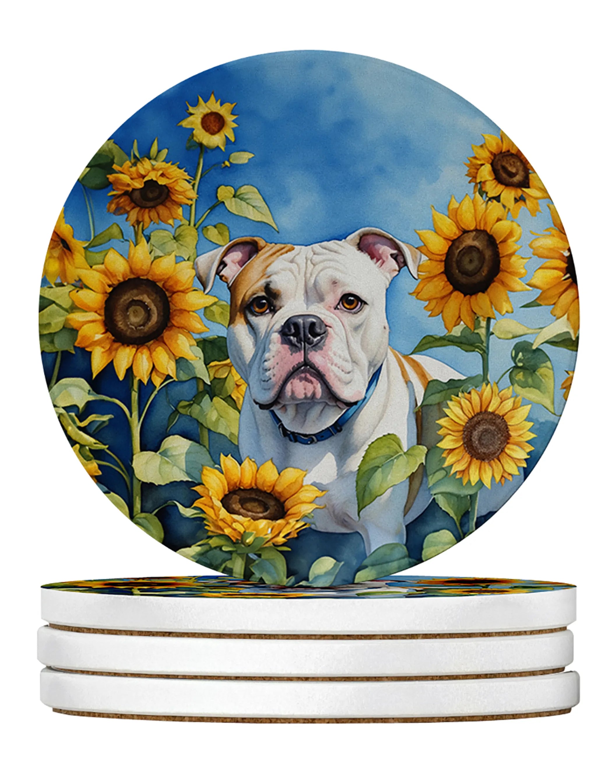 In Sunflowers Large Sandstone Coasters