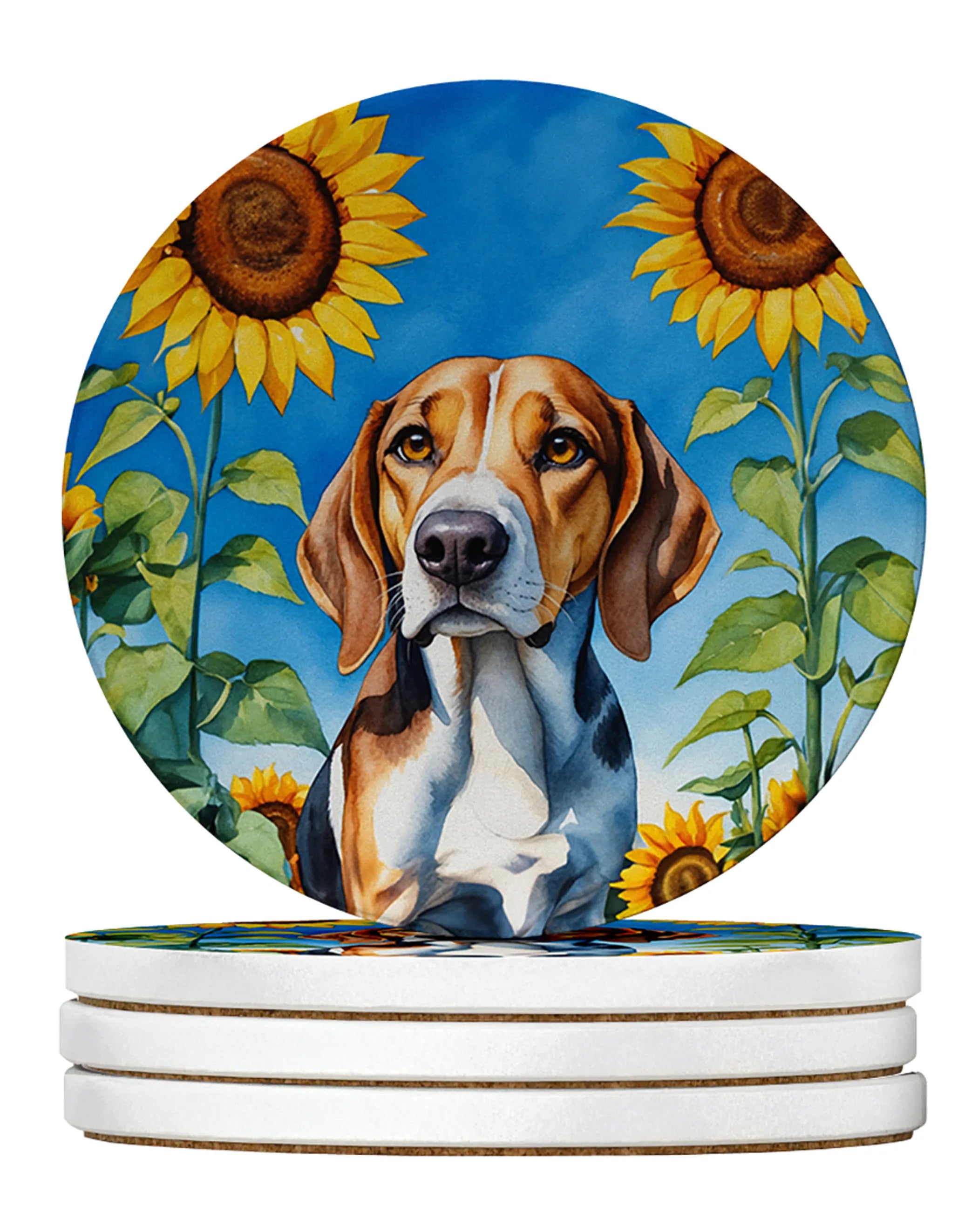 In Sunflowers Large Sandstone Coasters