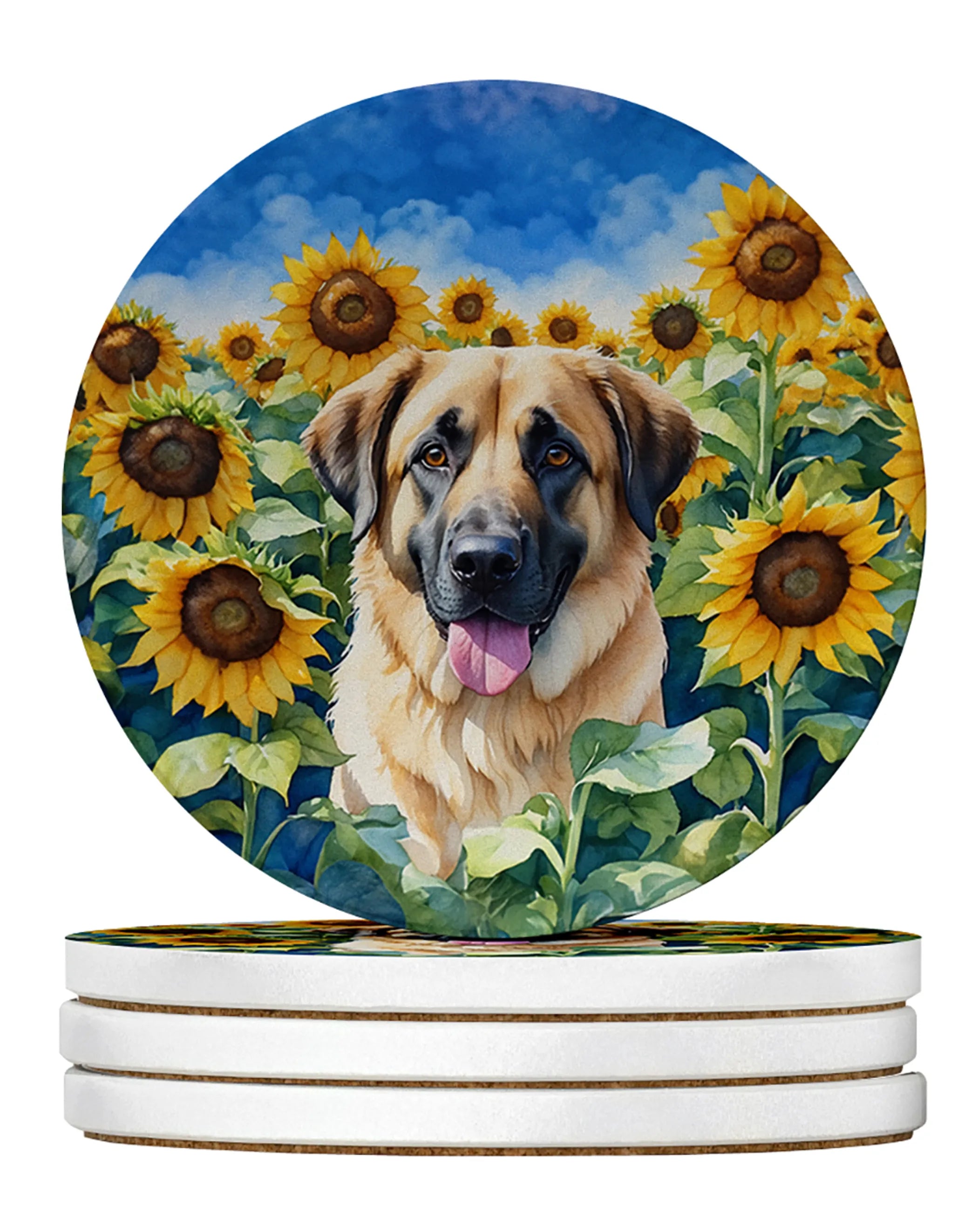 In Sunflowers Large Sandstone Coasters