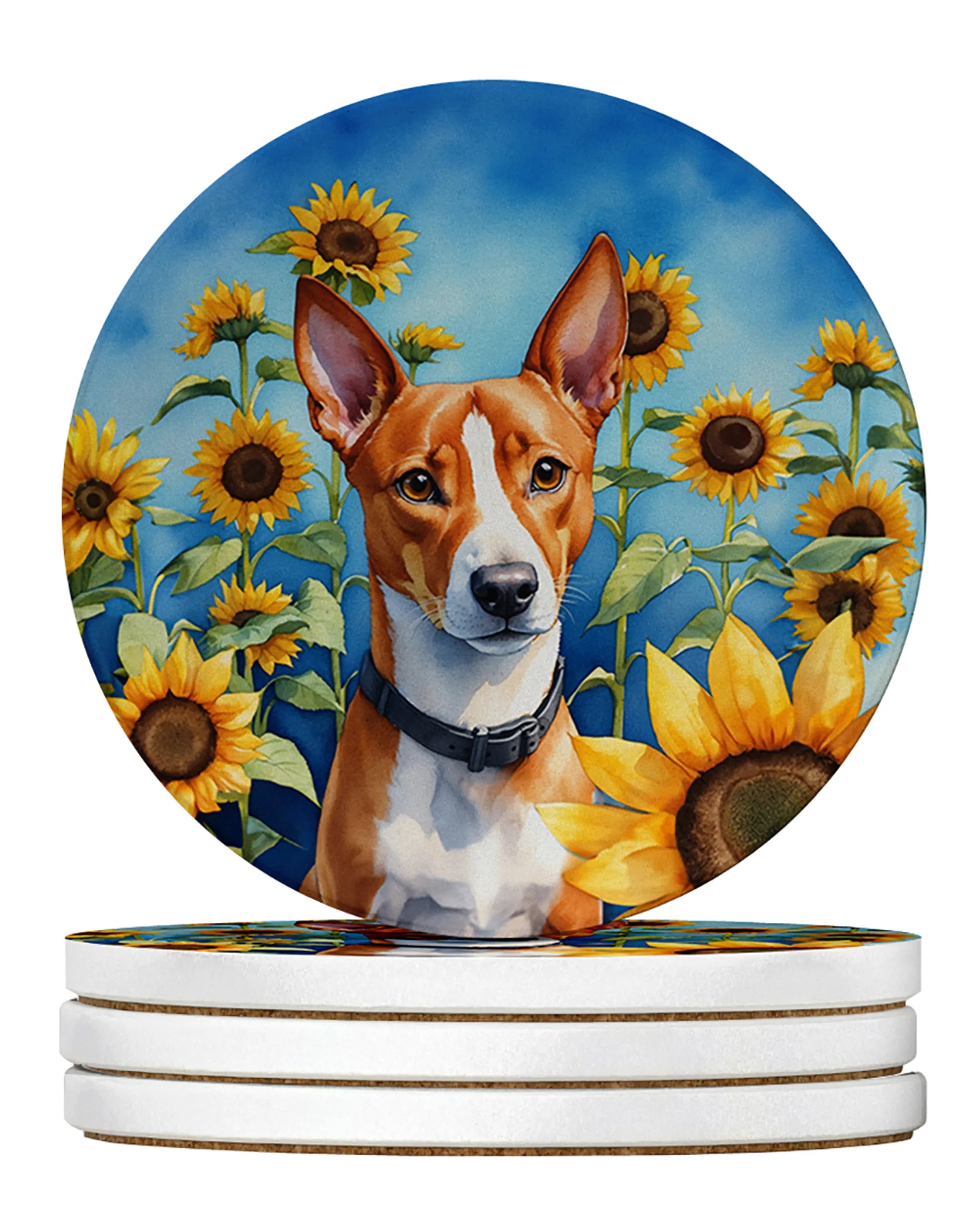 In Sunflowers Large Sandstone Coasters