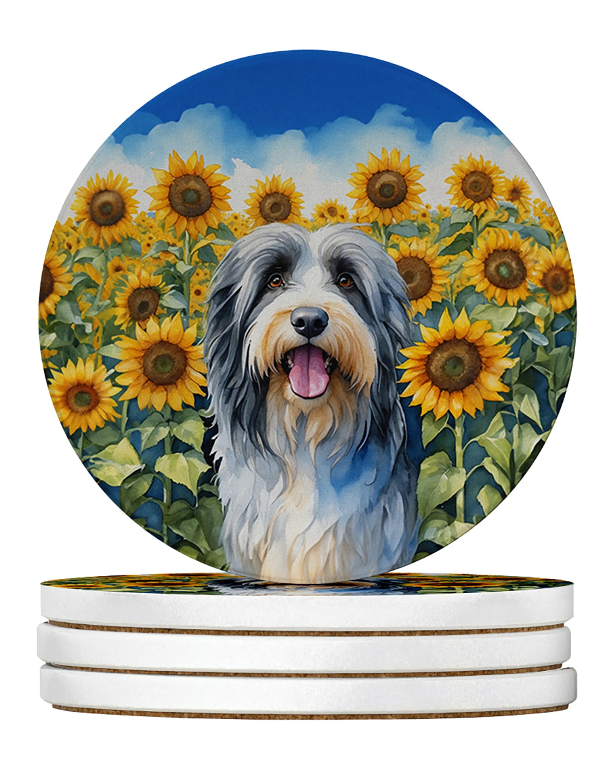 In Sunflowers Large Sandstone Coasters