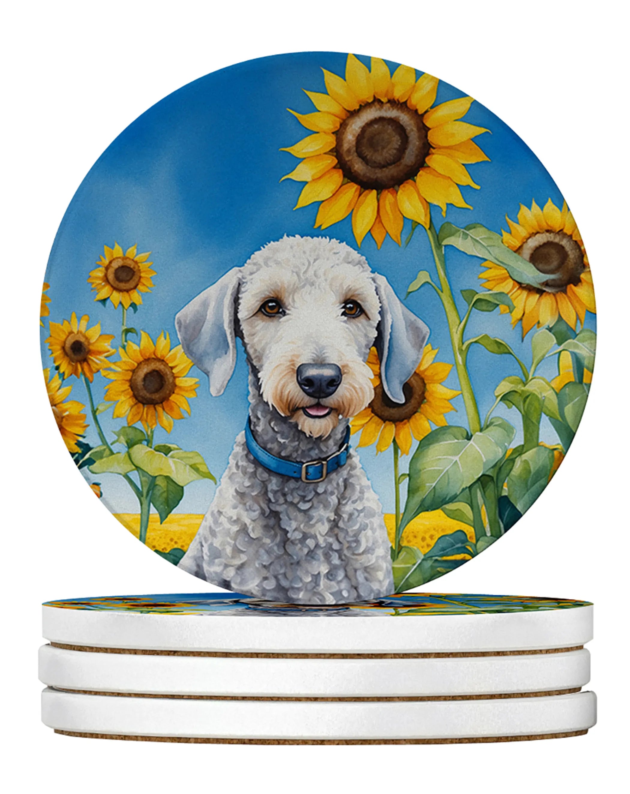 In Sunflowers Large Sandstone Coasters