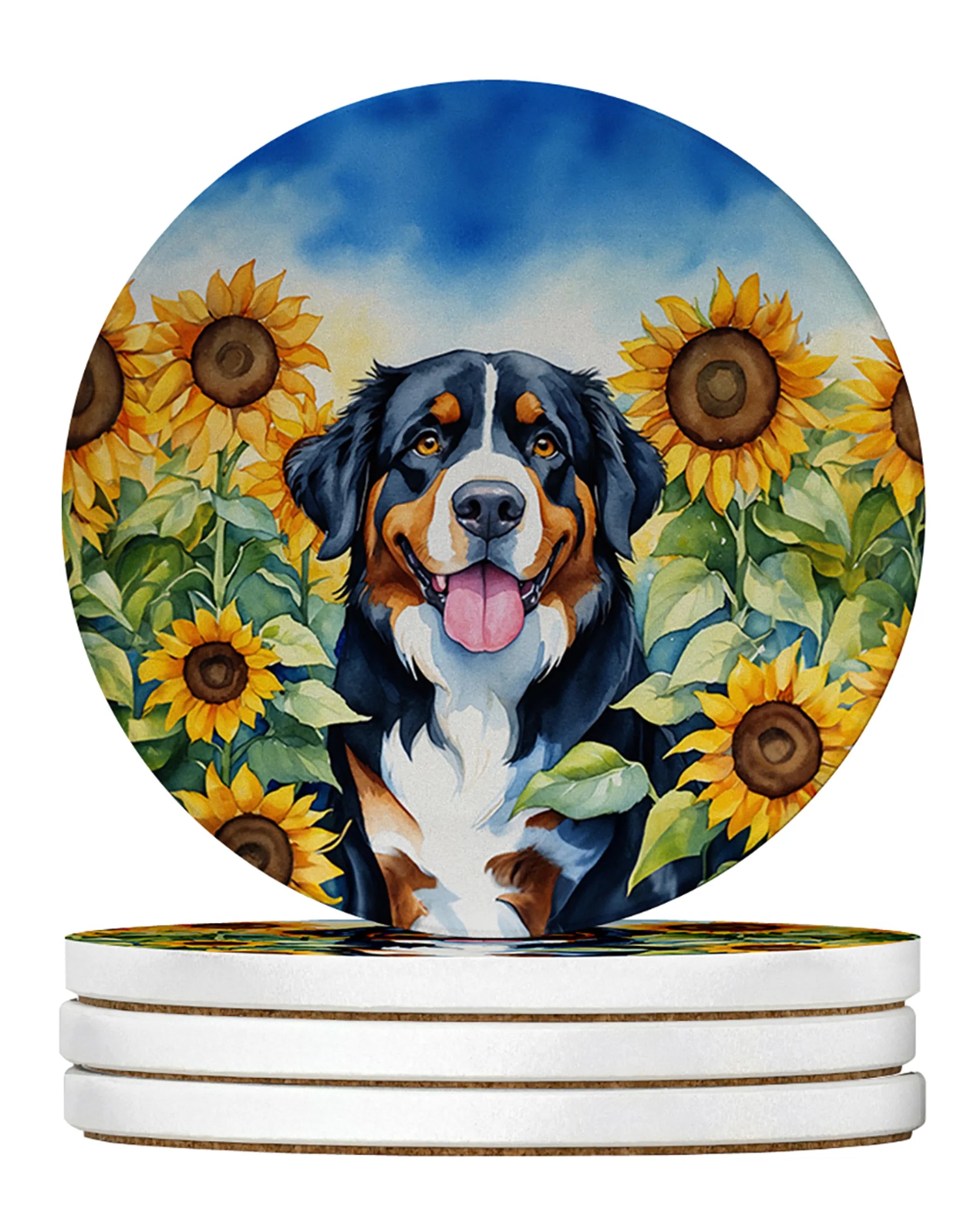 In Sunflowers Large Sandstone Coasters