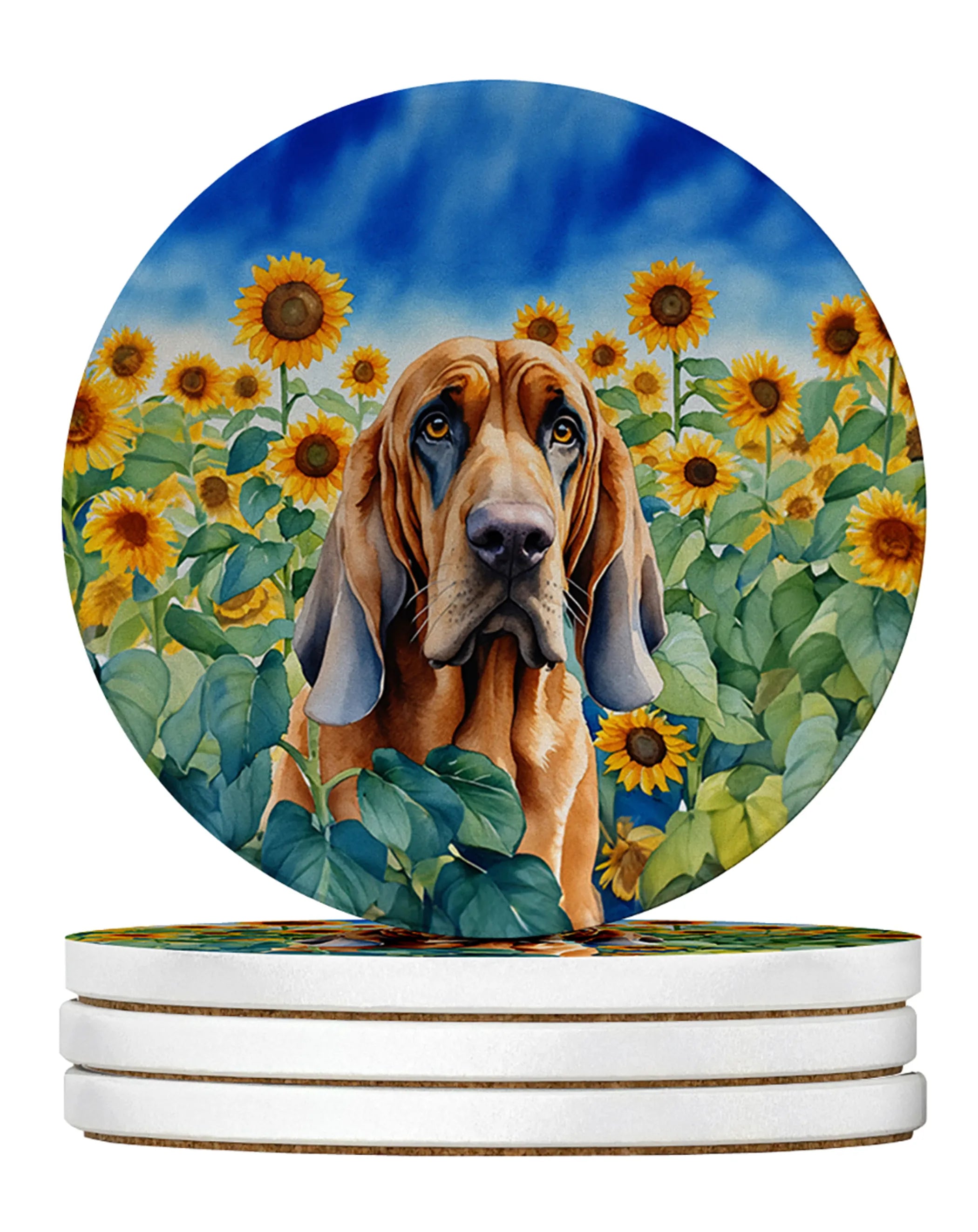 In Sunflowers Large Sandstone Coasters