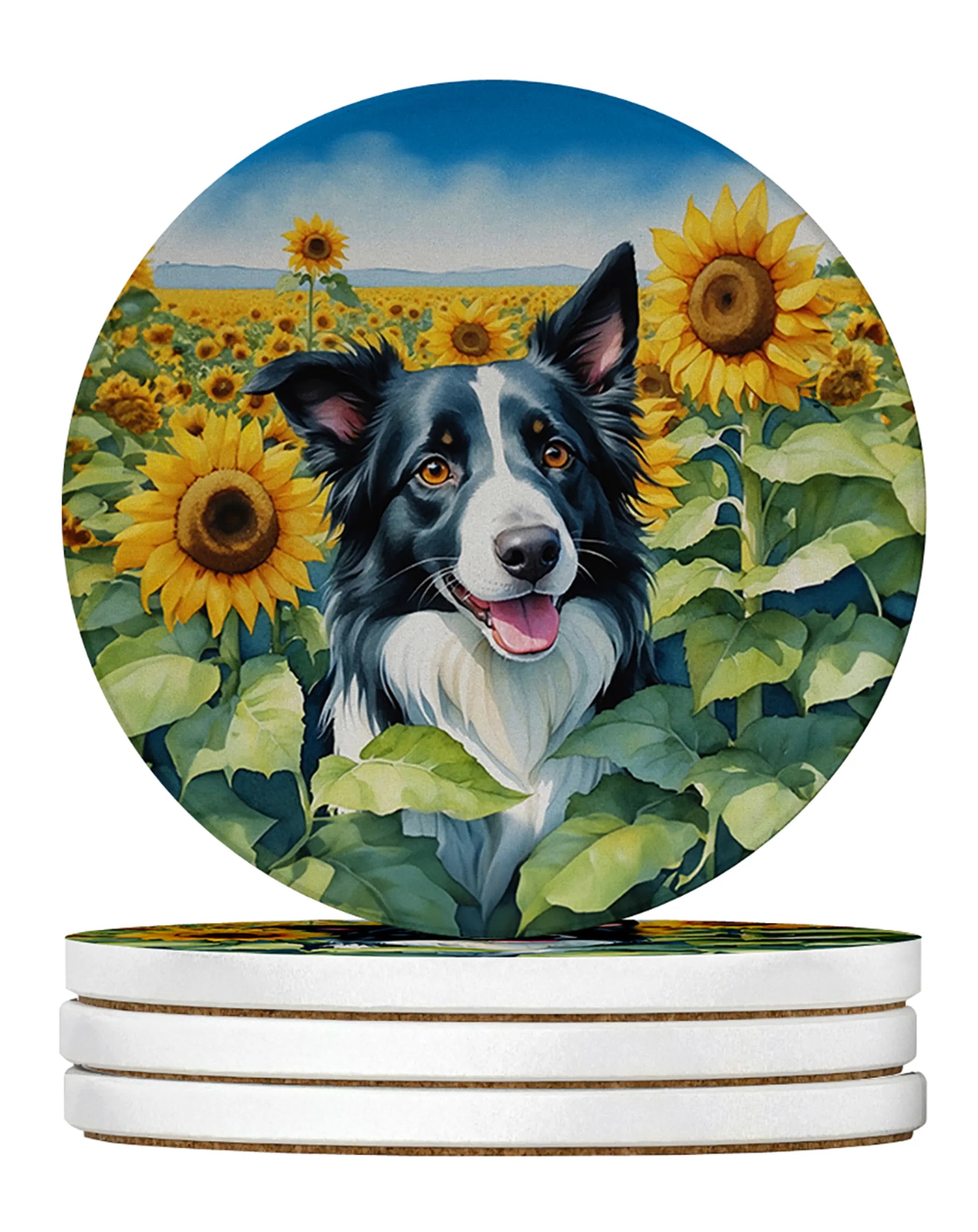 In Sunflowers Large Sandstone Coasters