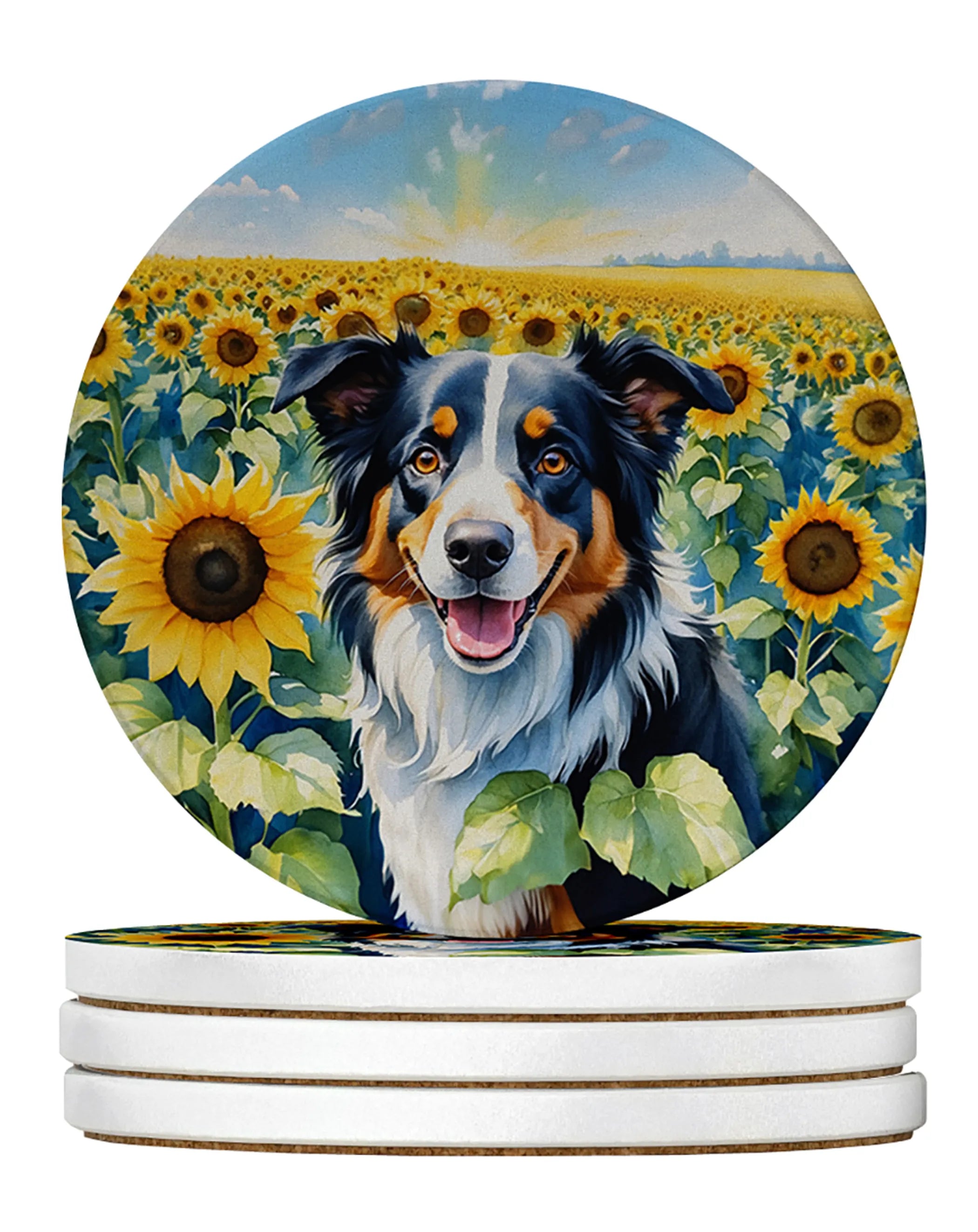 In Sunflowers Large Sandstone Coasters