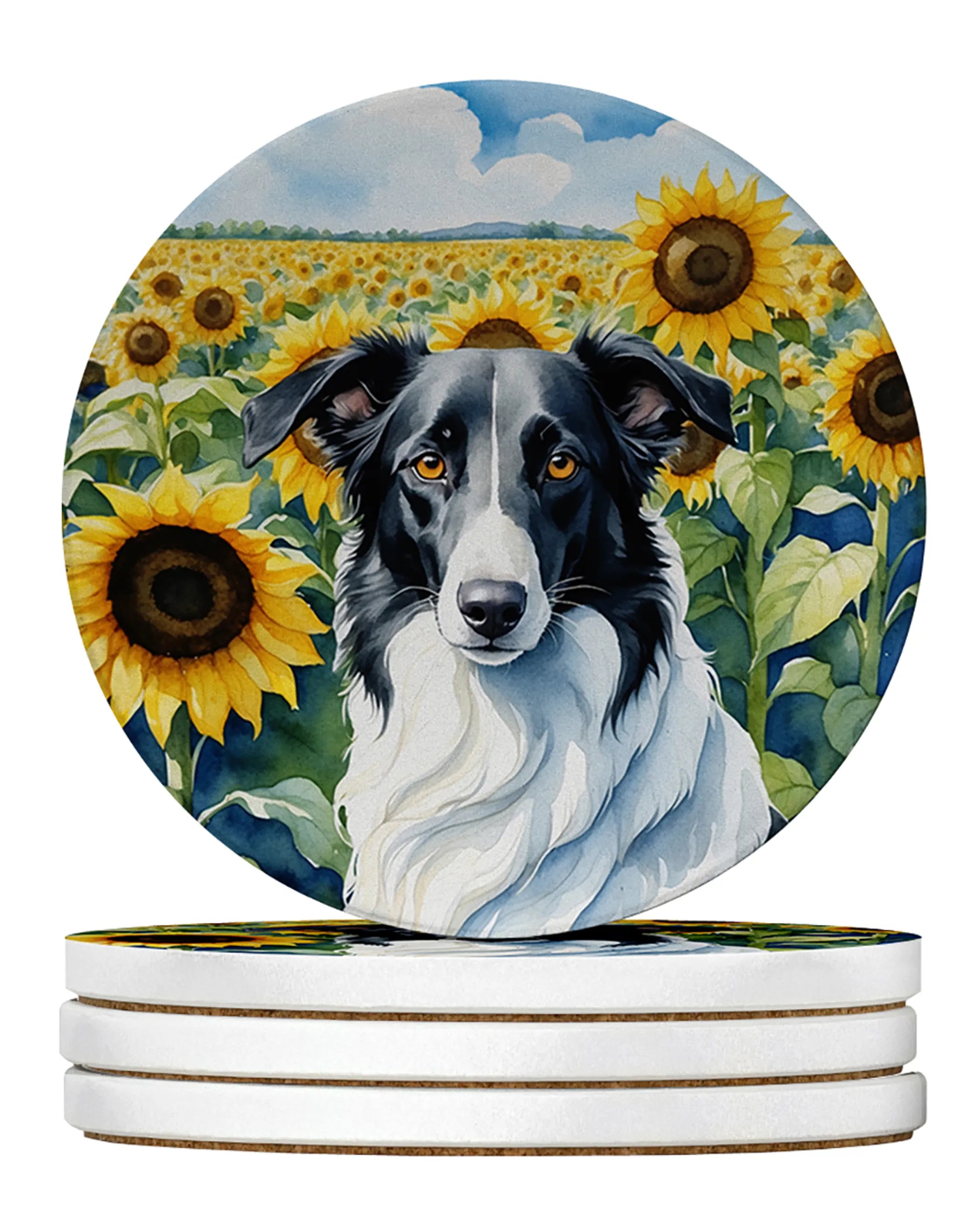 In Sunflowers Large Sandstone Coasters