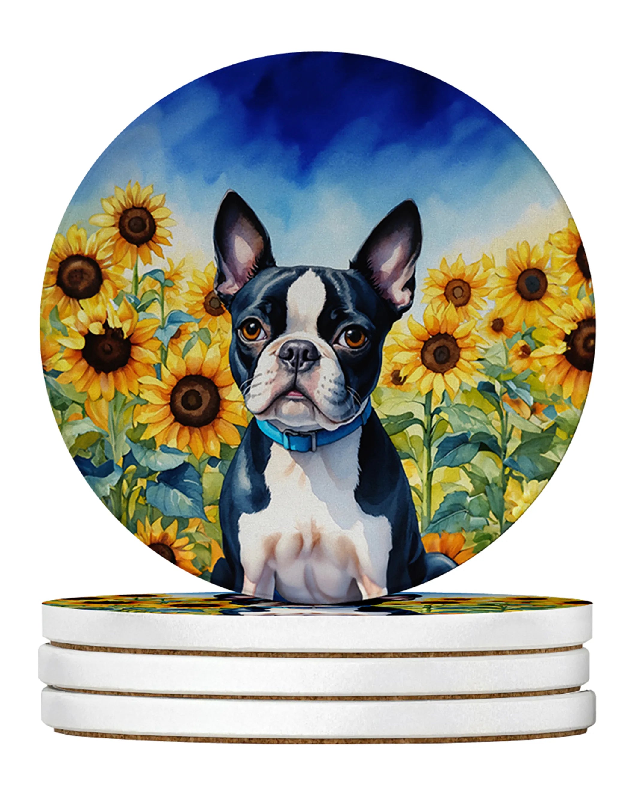 In Sunflowers Large Sandstone Coasters