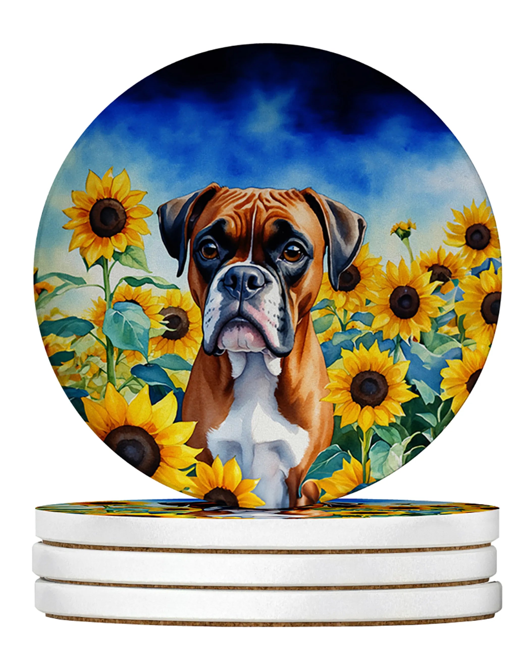 In Sunflowers Large Sandstone Coasters