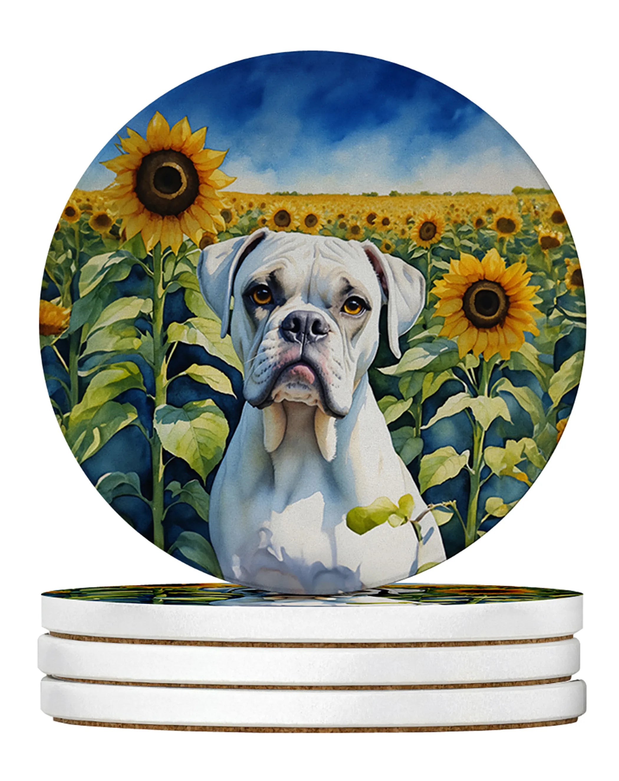 In Sunflowers Large Sandstone Coasters