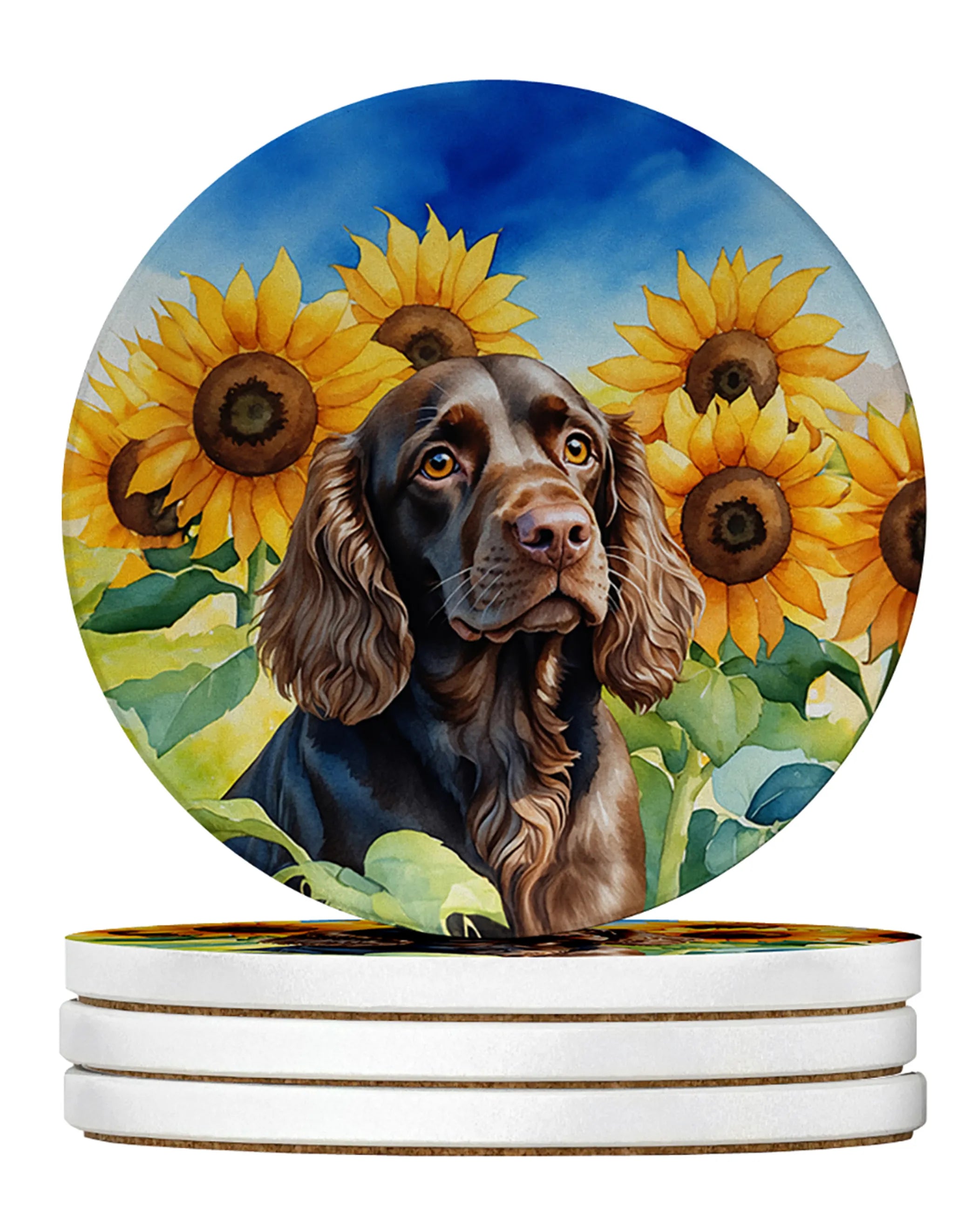 In Sunflowers Large Sandstone Coasters