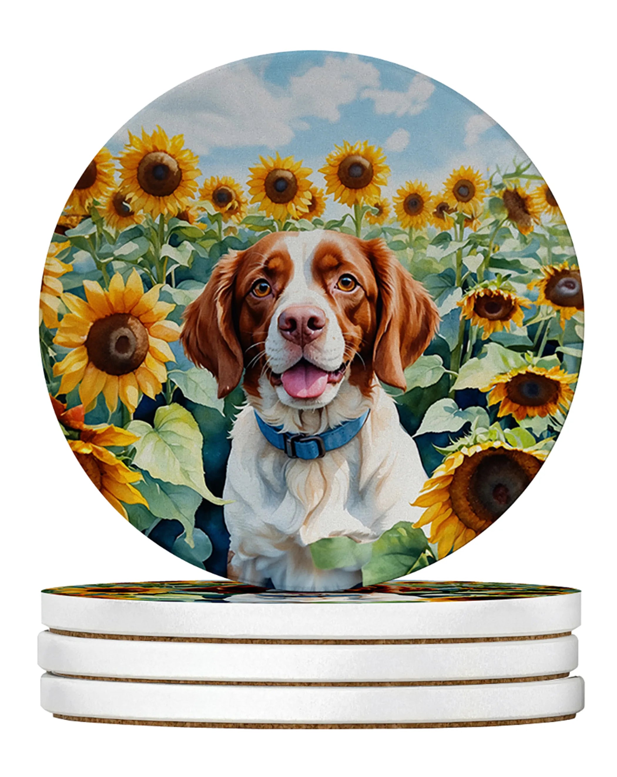 In Sunflowers Large Sandstone Coasters