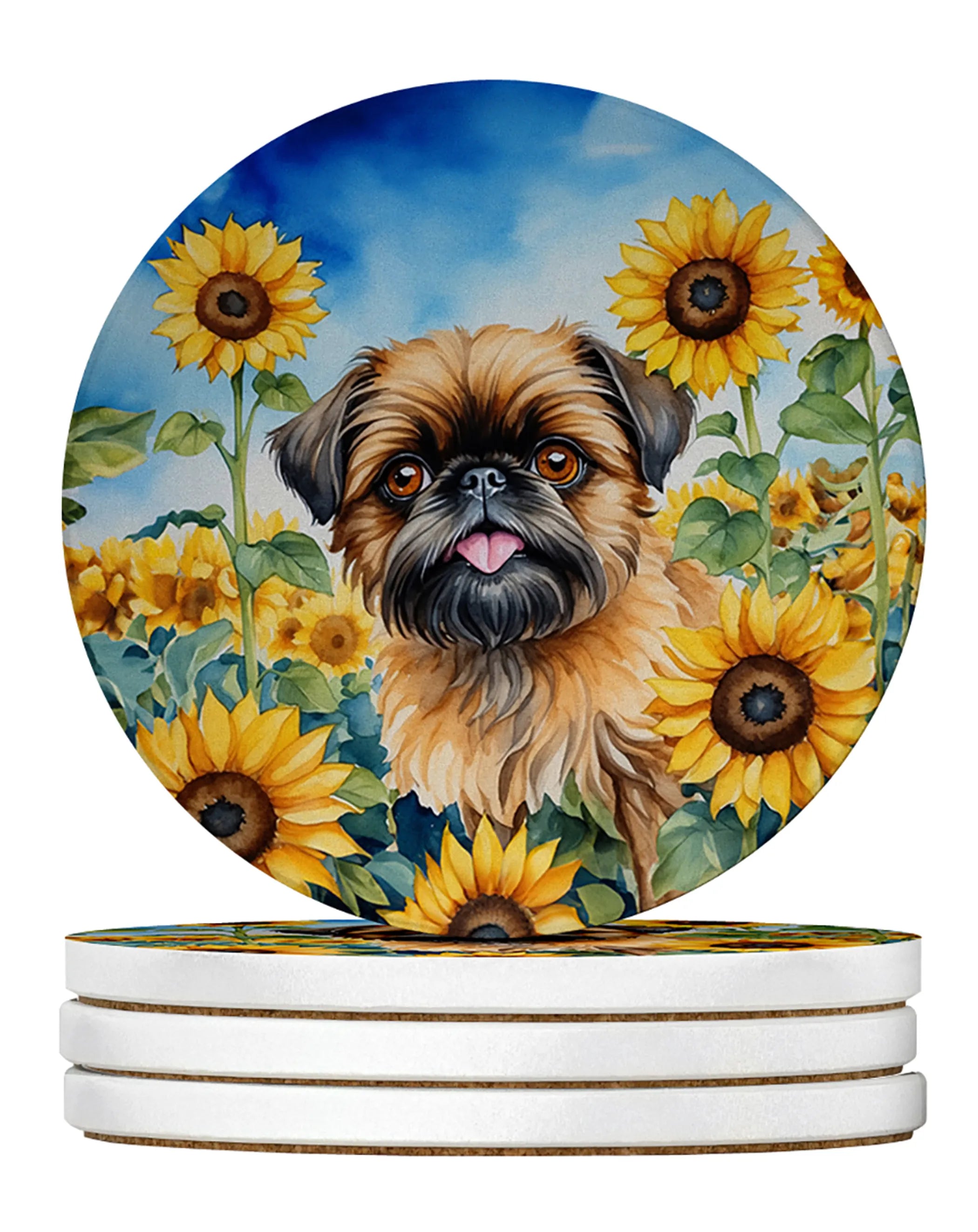 In Sunflowers Large Sandstone Coasters