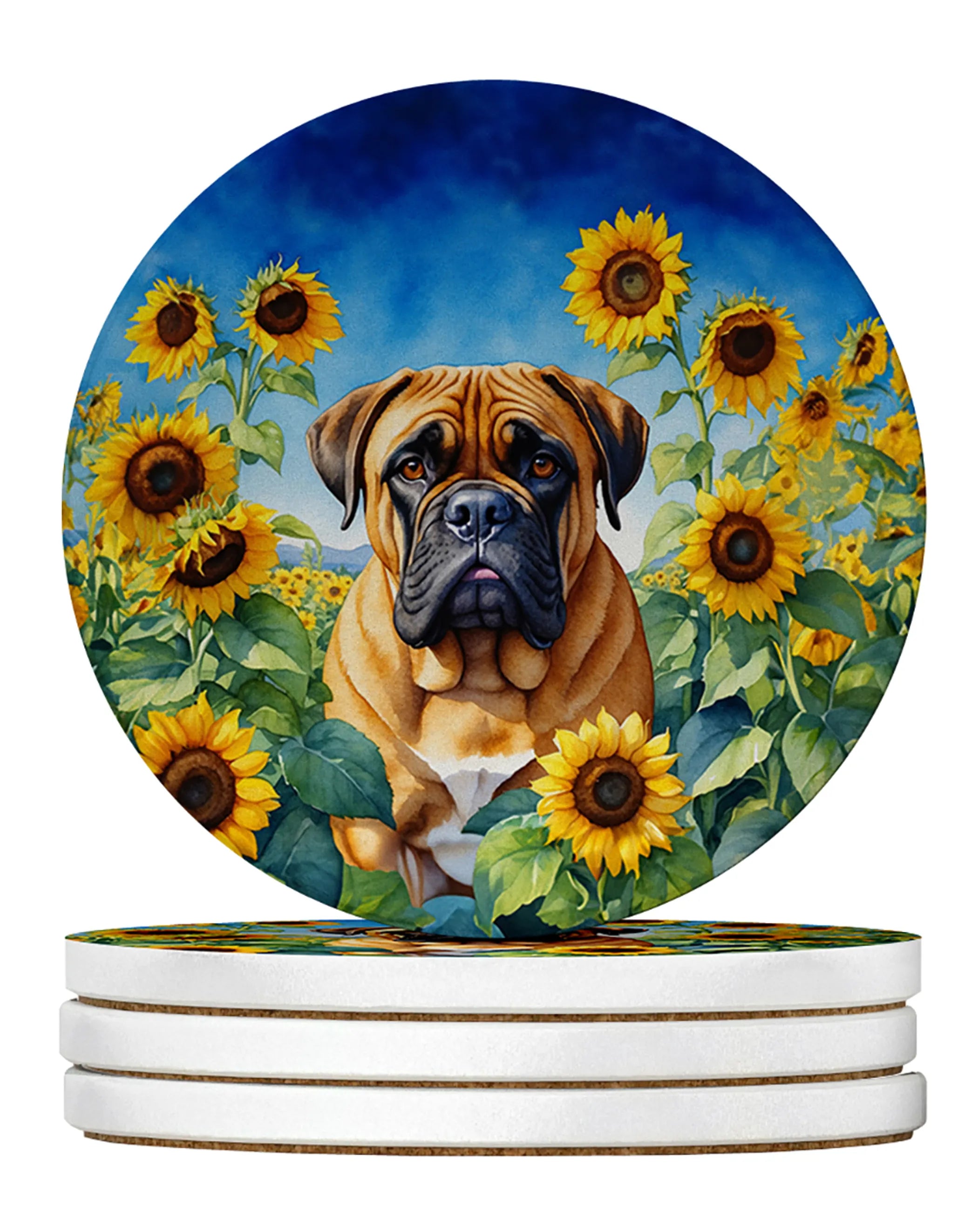 In Sunflowers Large Sandstone Coasters