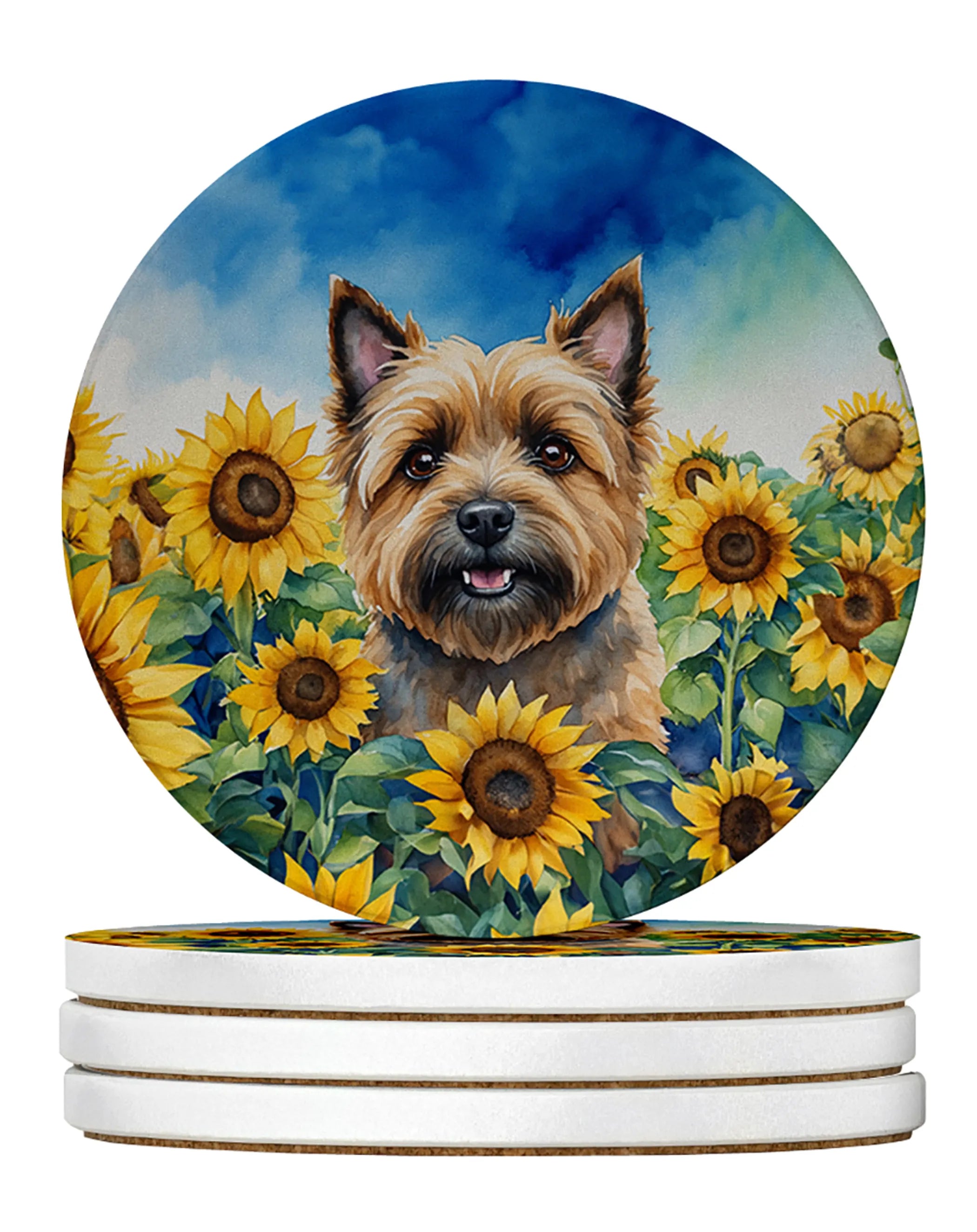 In Sunflowers Large Sandstone Coasters