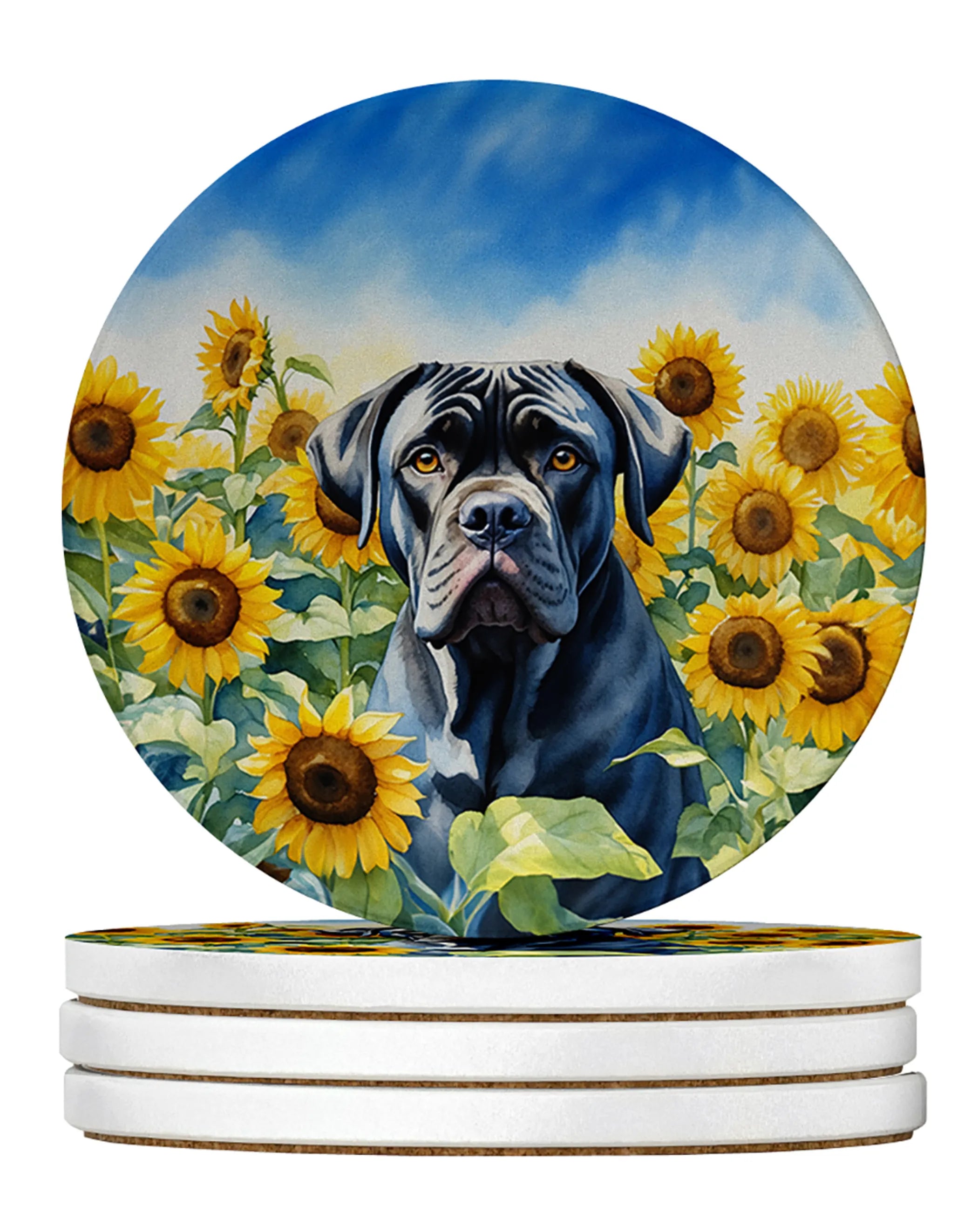 In Sunflowers Large Sandstone Coasters