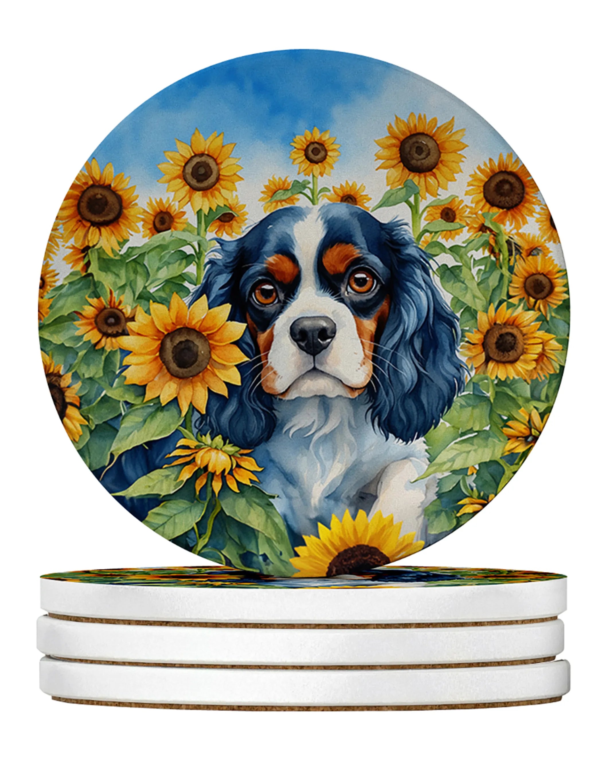 In Sunflowers Large Sandstone Coasters
