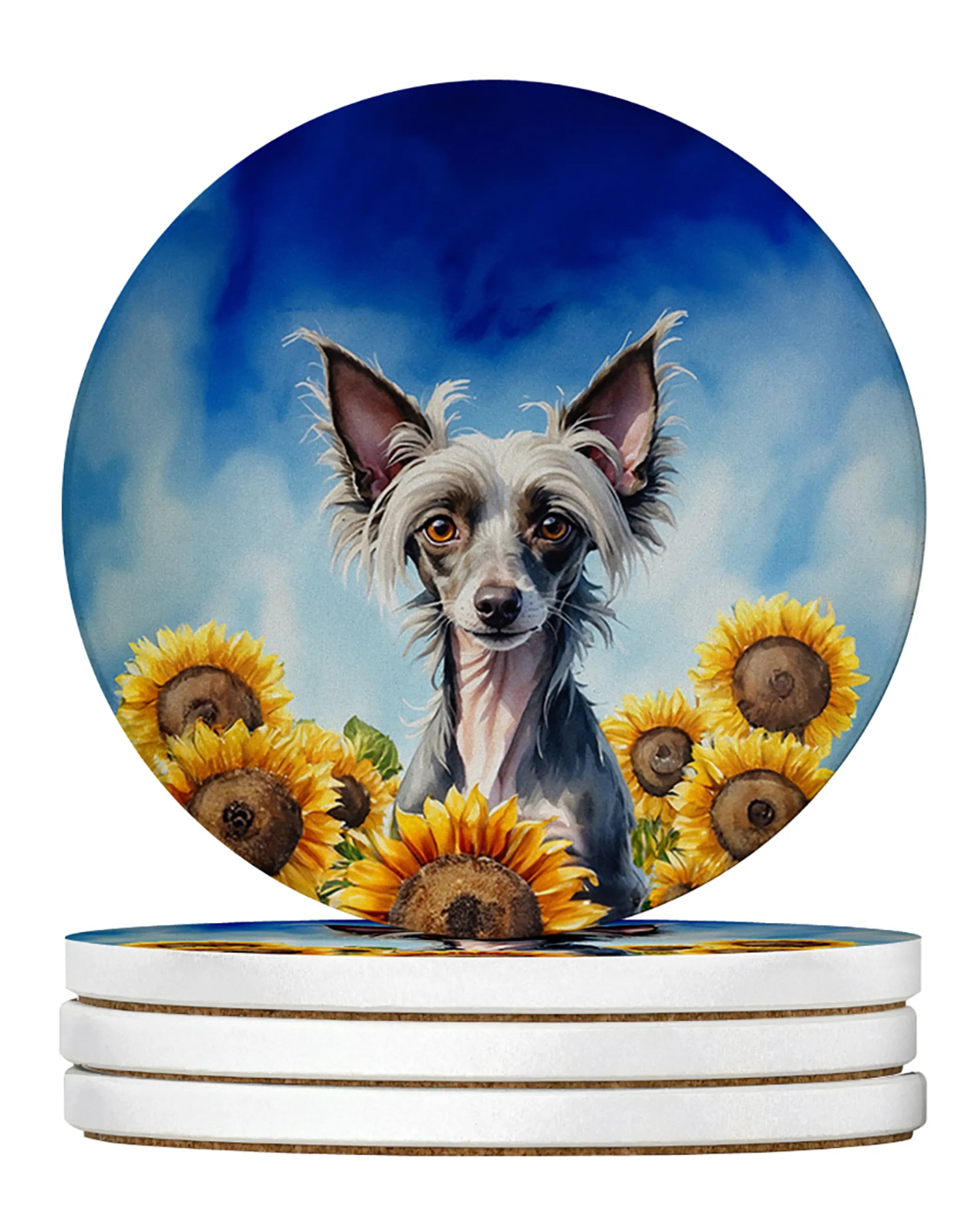 In Sunflowers Large Sandstone Coasters
