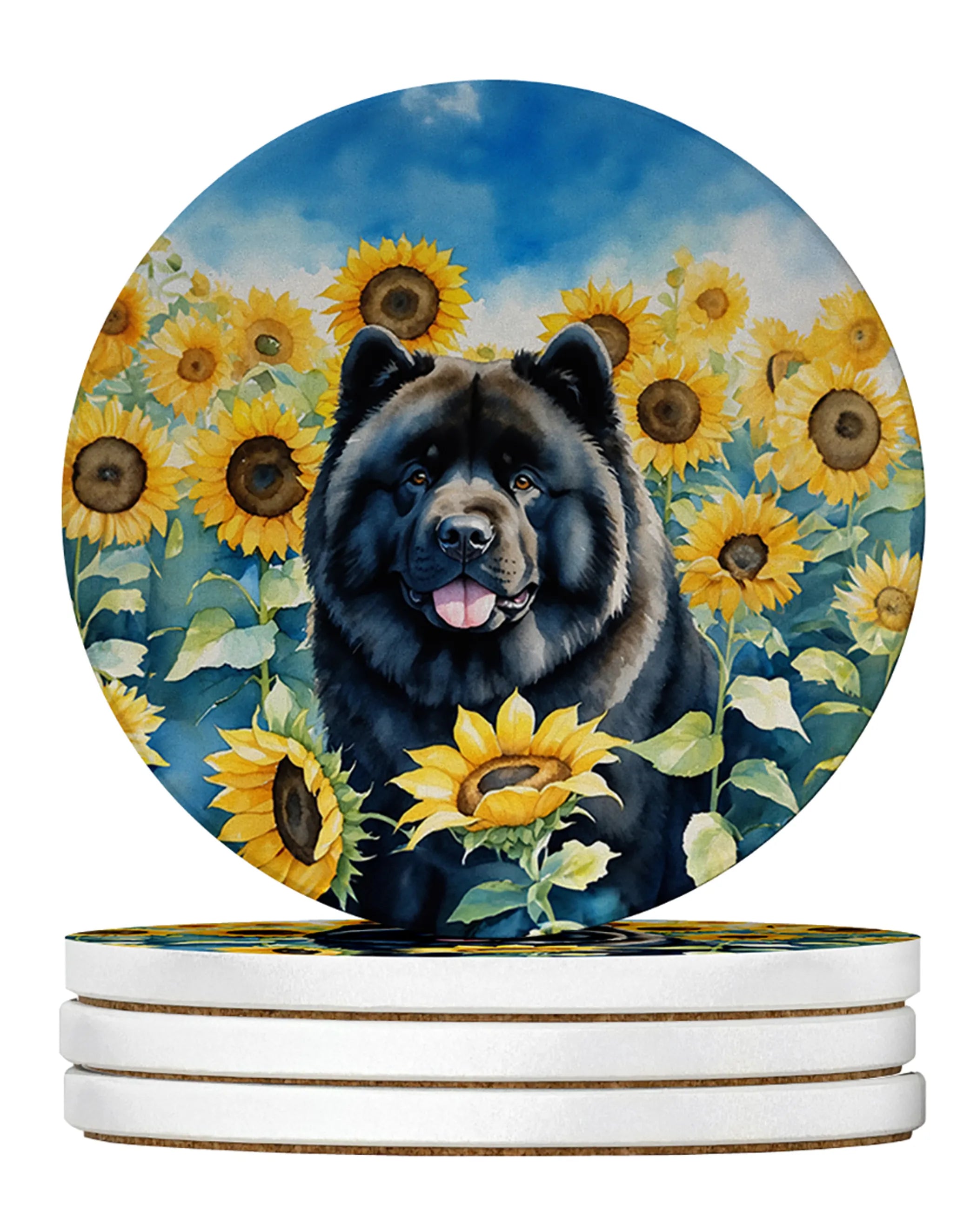 In Sunflowers Large Sandstone Coasters