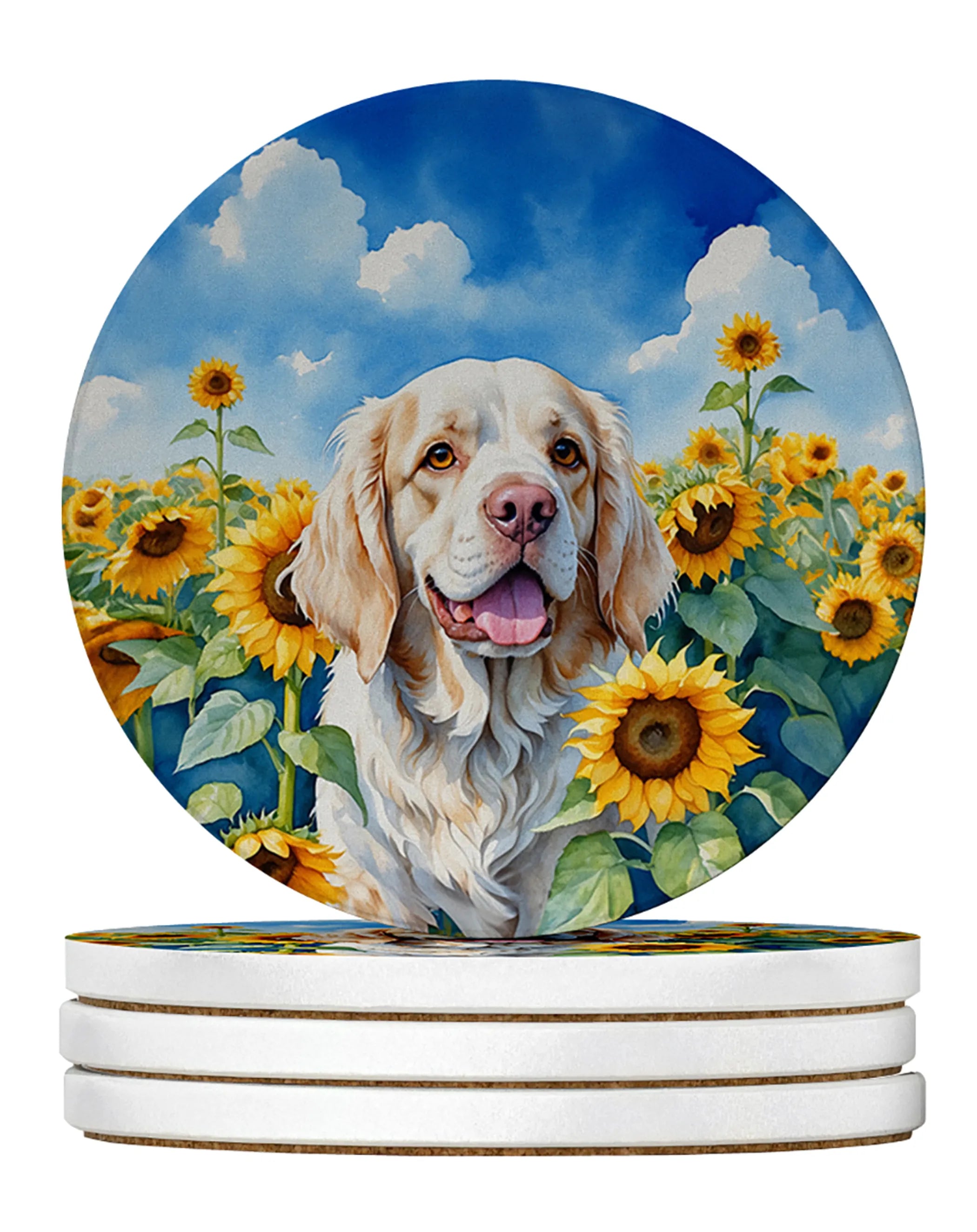 In Sunflowers Large Sandstone Coasters