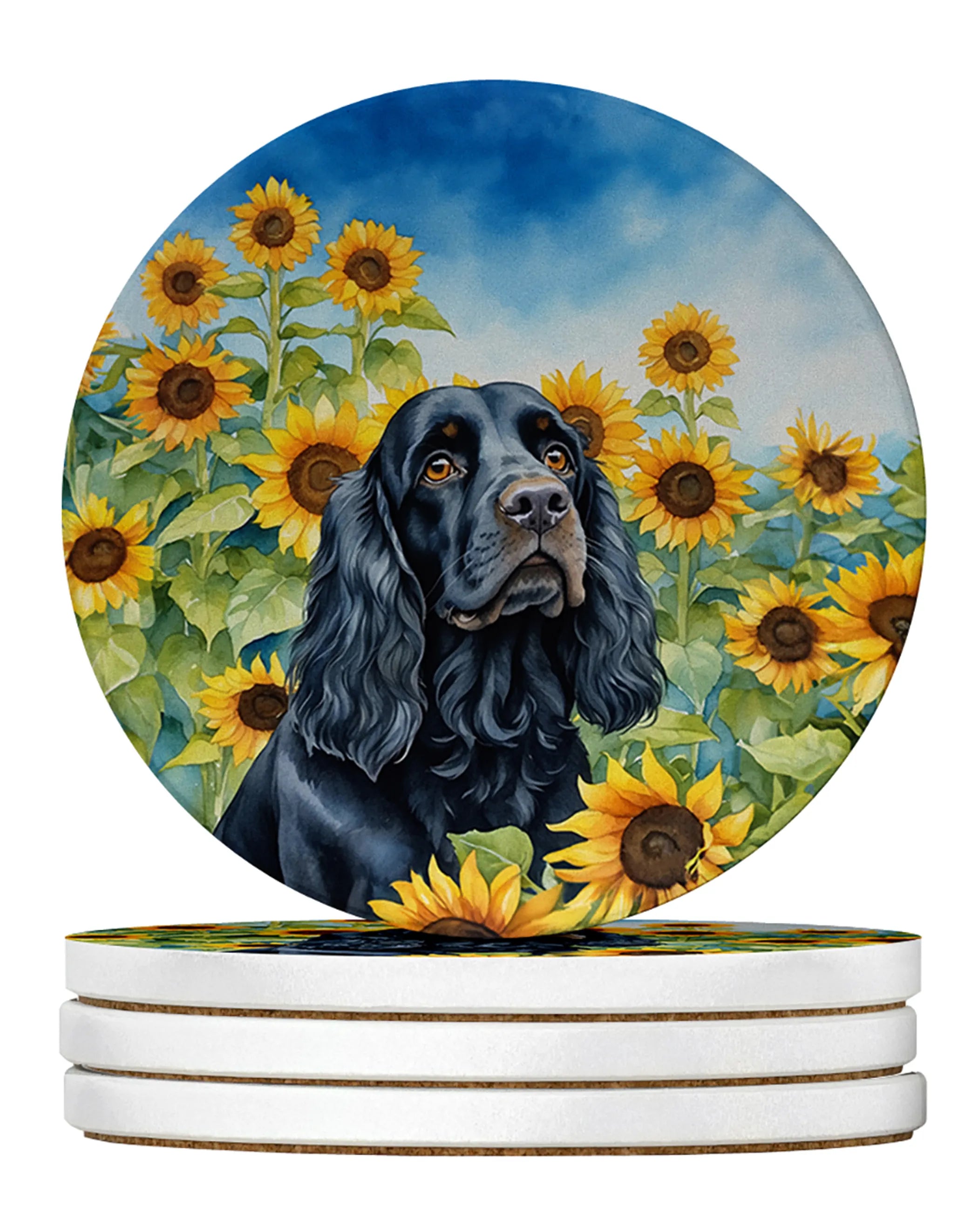 In Sunflowers Large Sandstone Coasters
