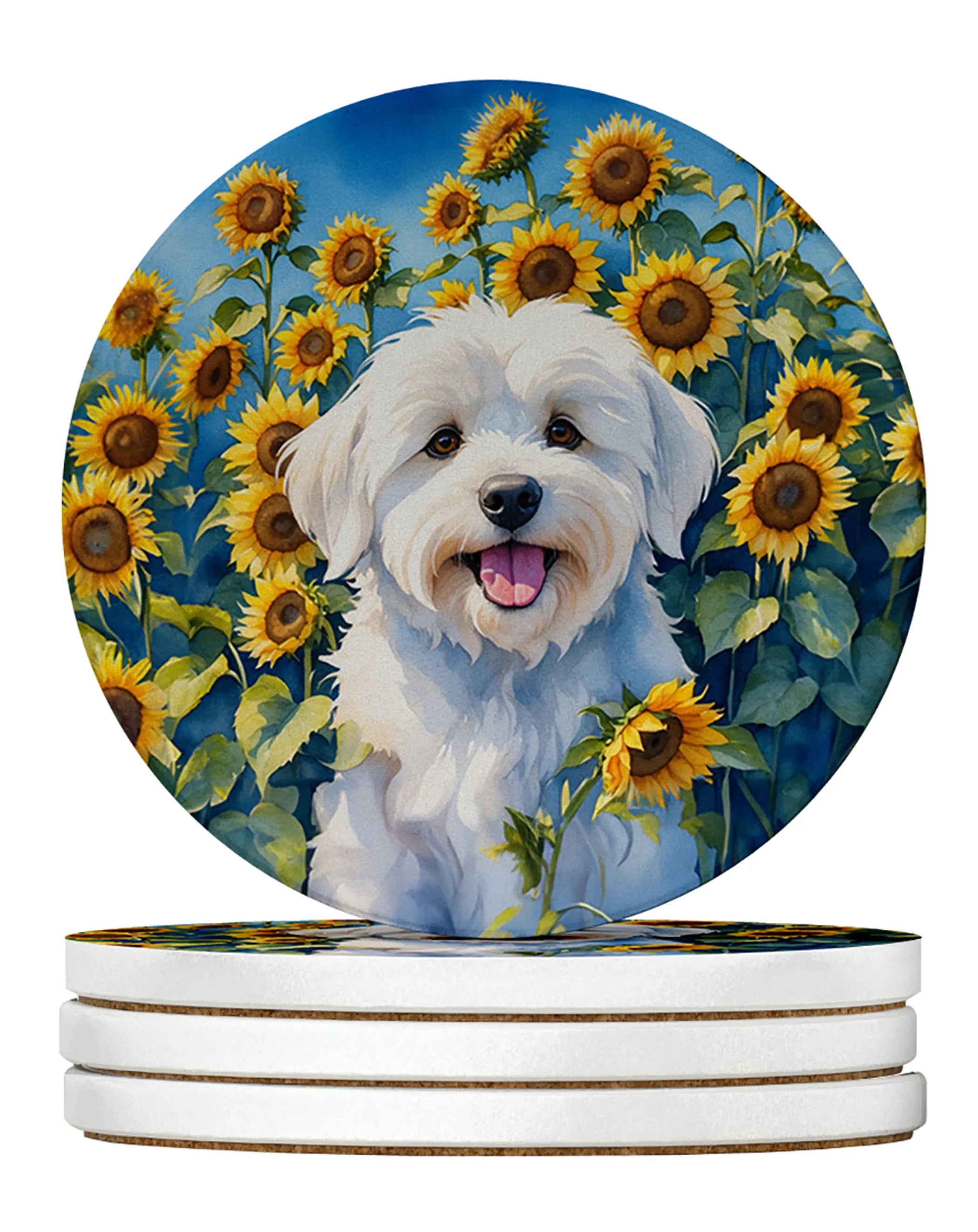 In Sunflowers Large Sandstone Coasters