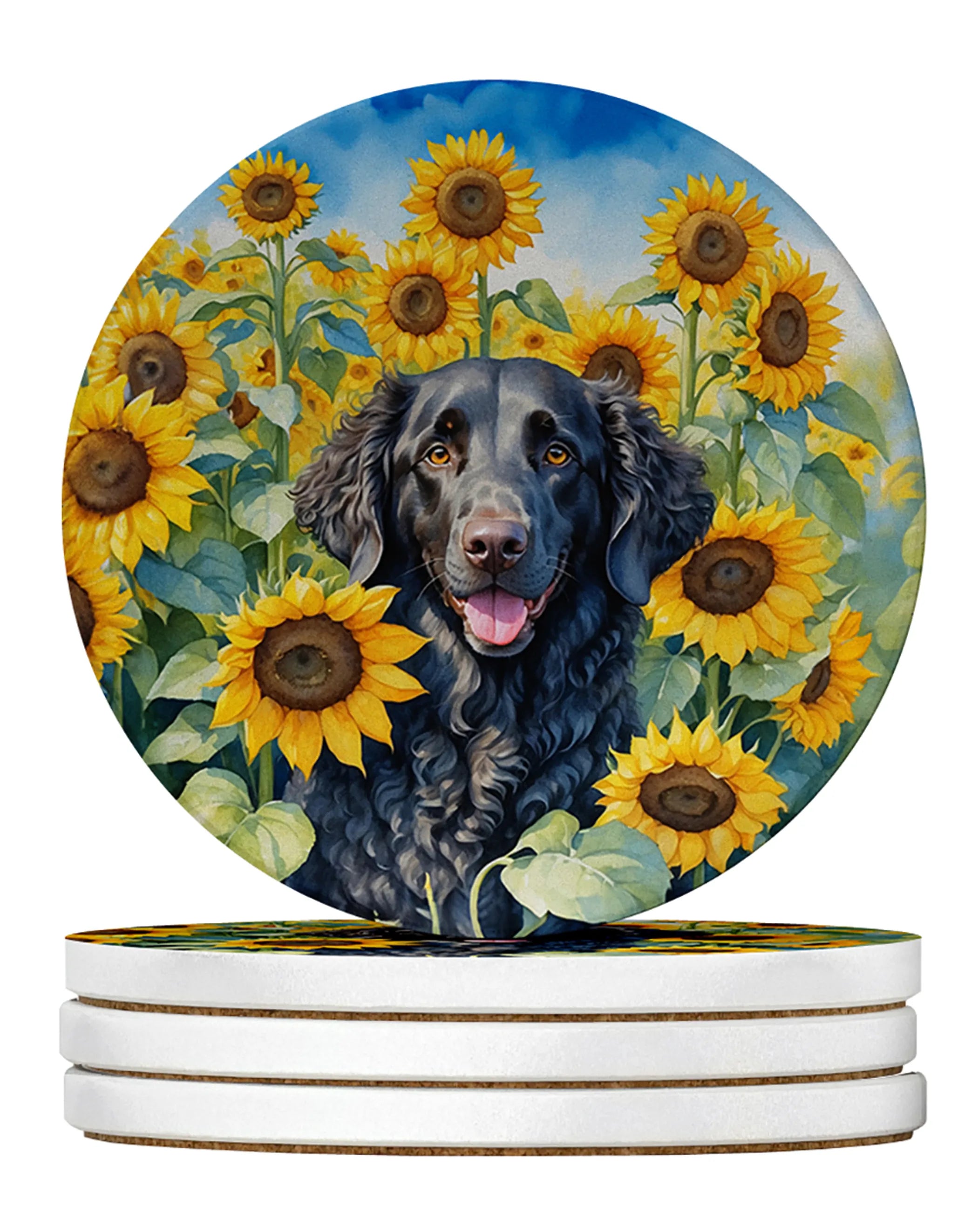 In Sunflowers Large Sandstone Coasters