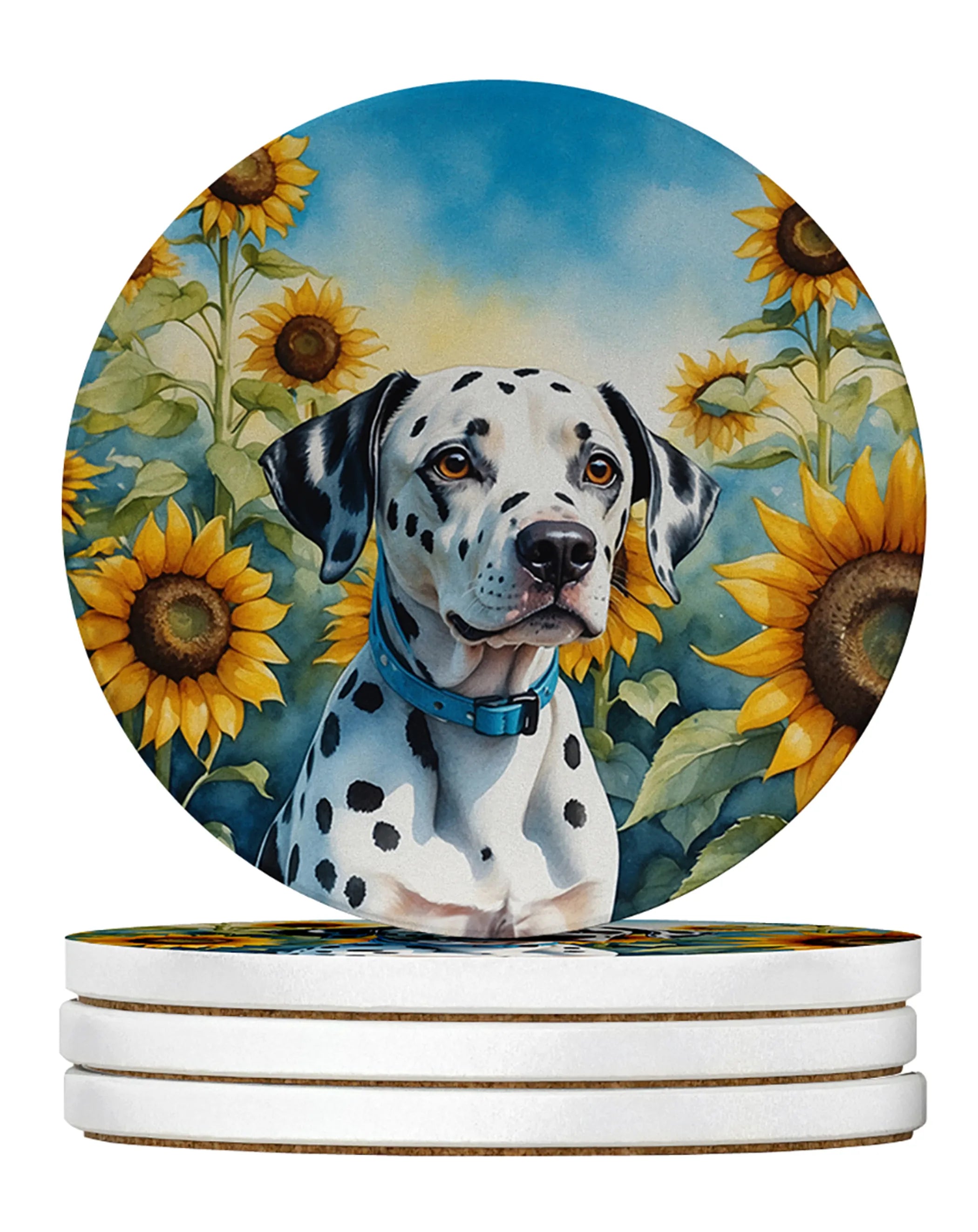 In Sunflowers Large Sandstone Coasters