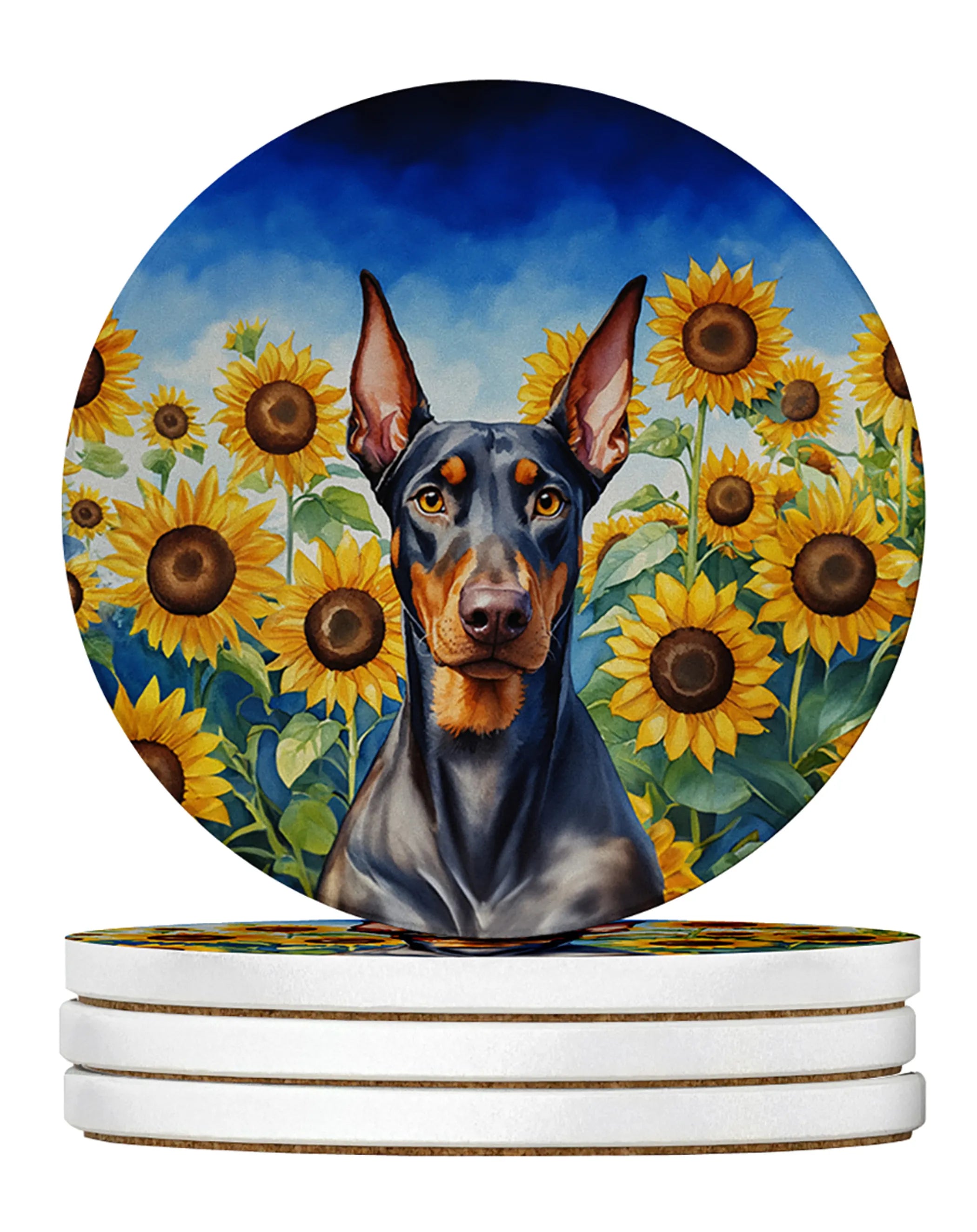 In Sunflowers Large Sandstone Coasters