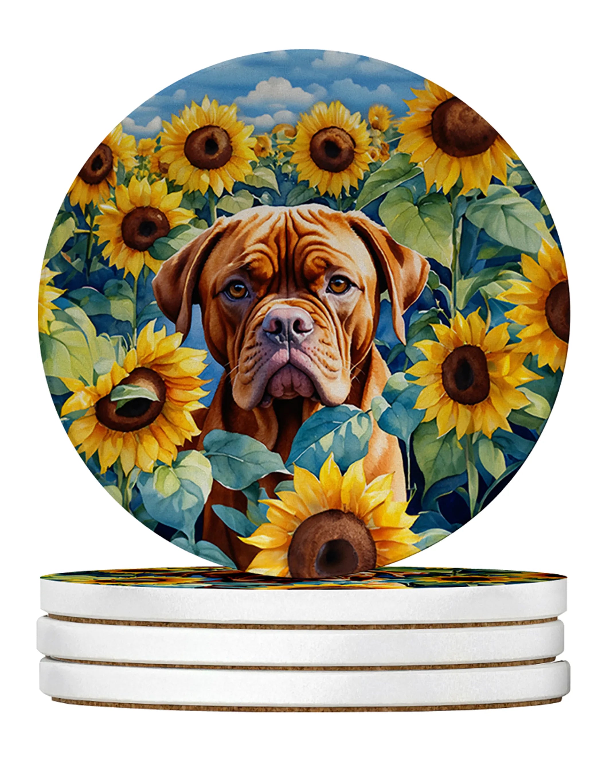 In Sunflowers Large Sandstone Coasters