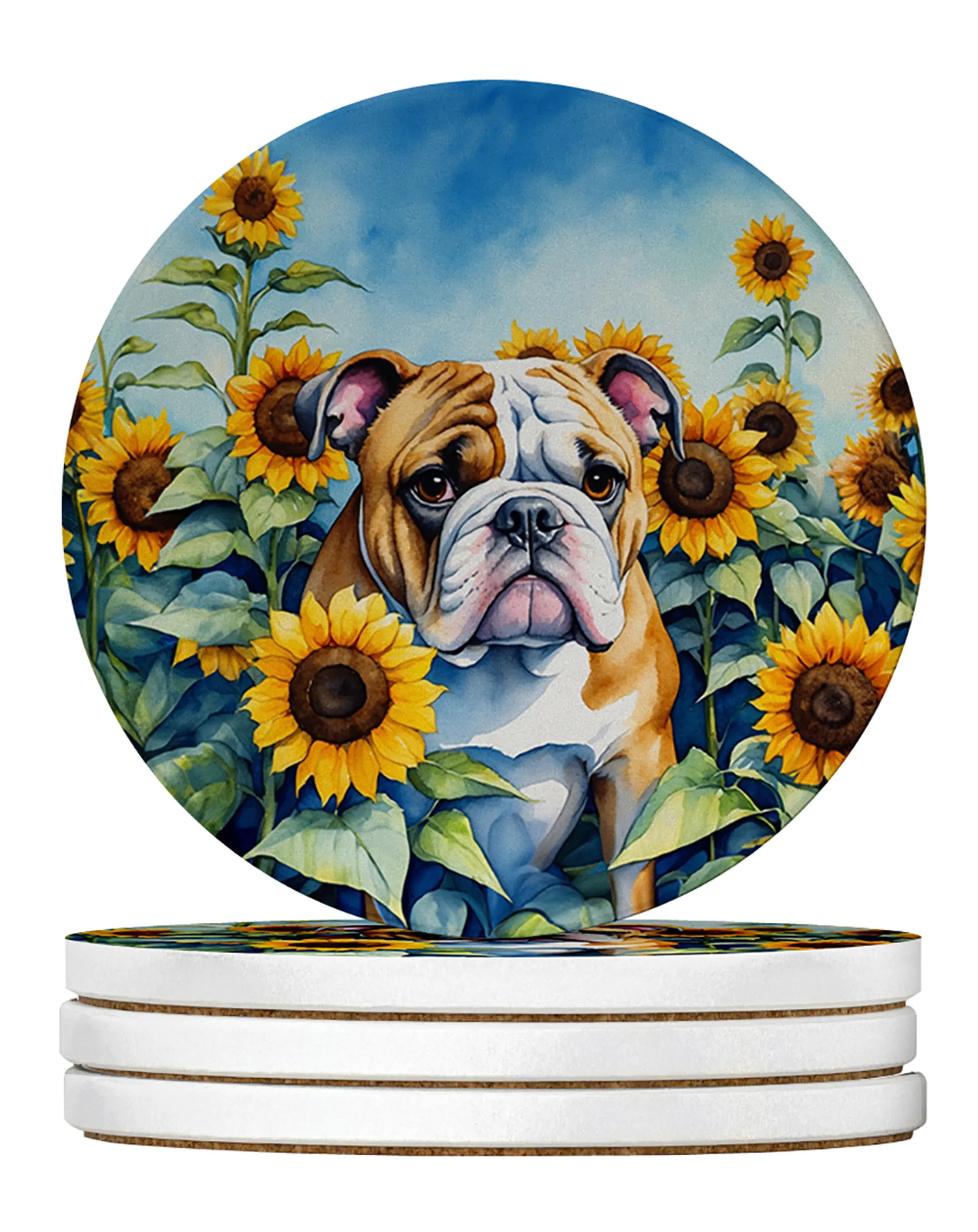 In Sunflowers Large Sandstone Coasters