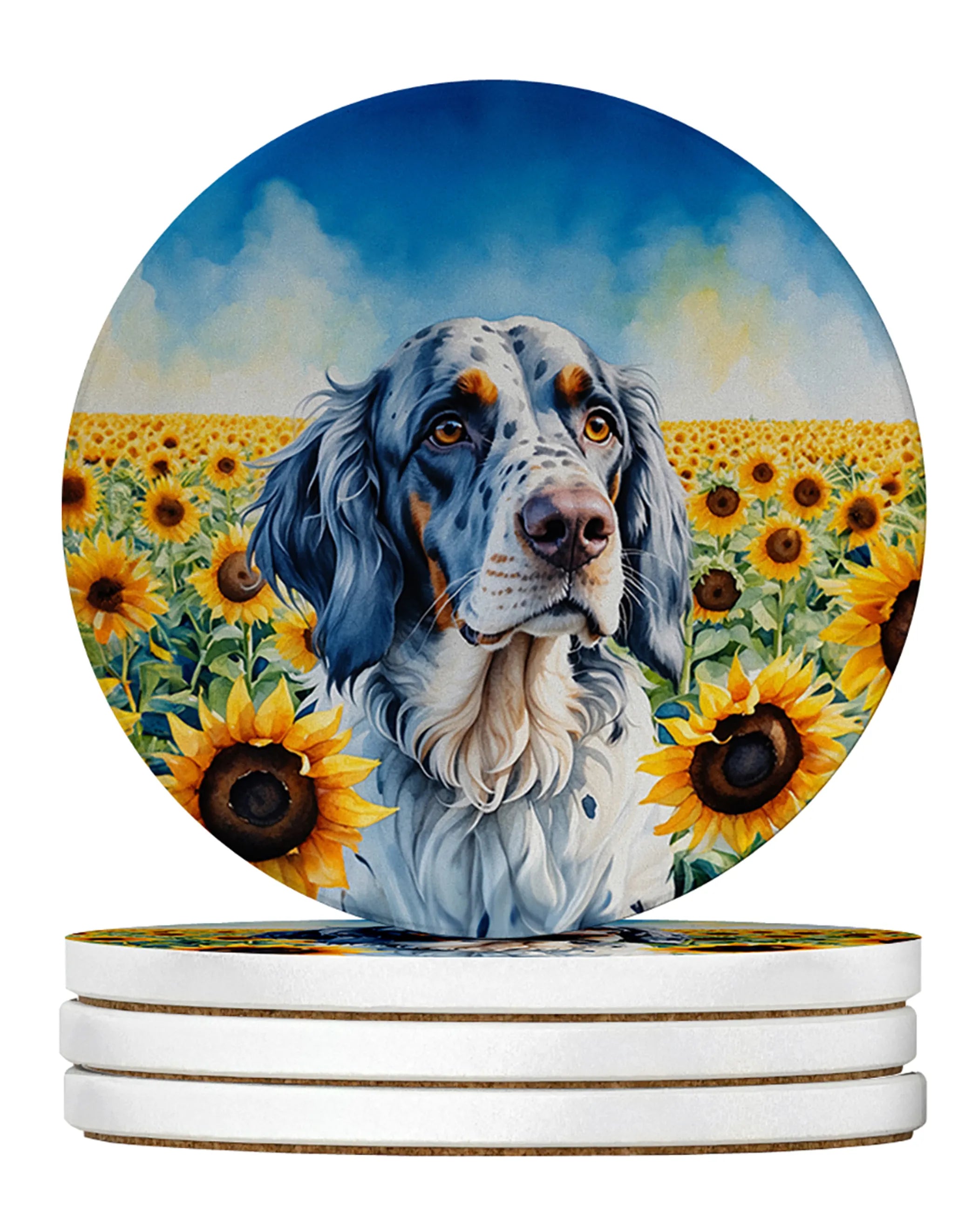 In Sunflowers Large Sandstone Coasters