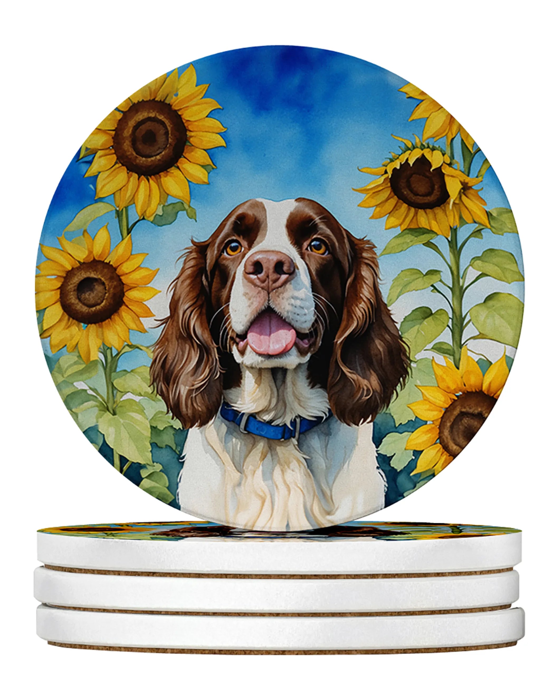 In Sunflowers Large Sandstone Coasters