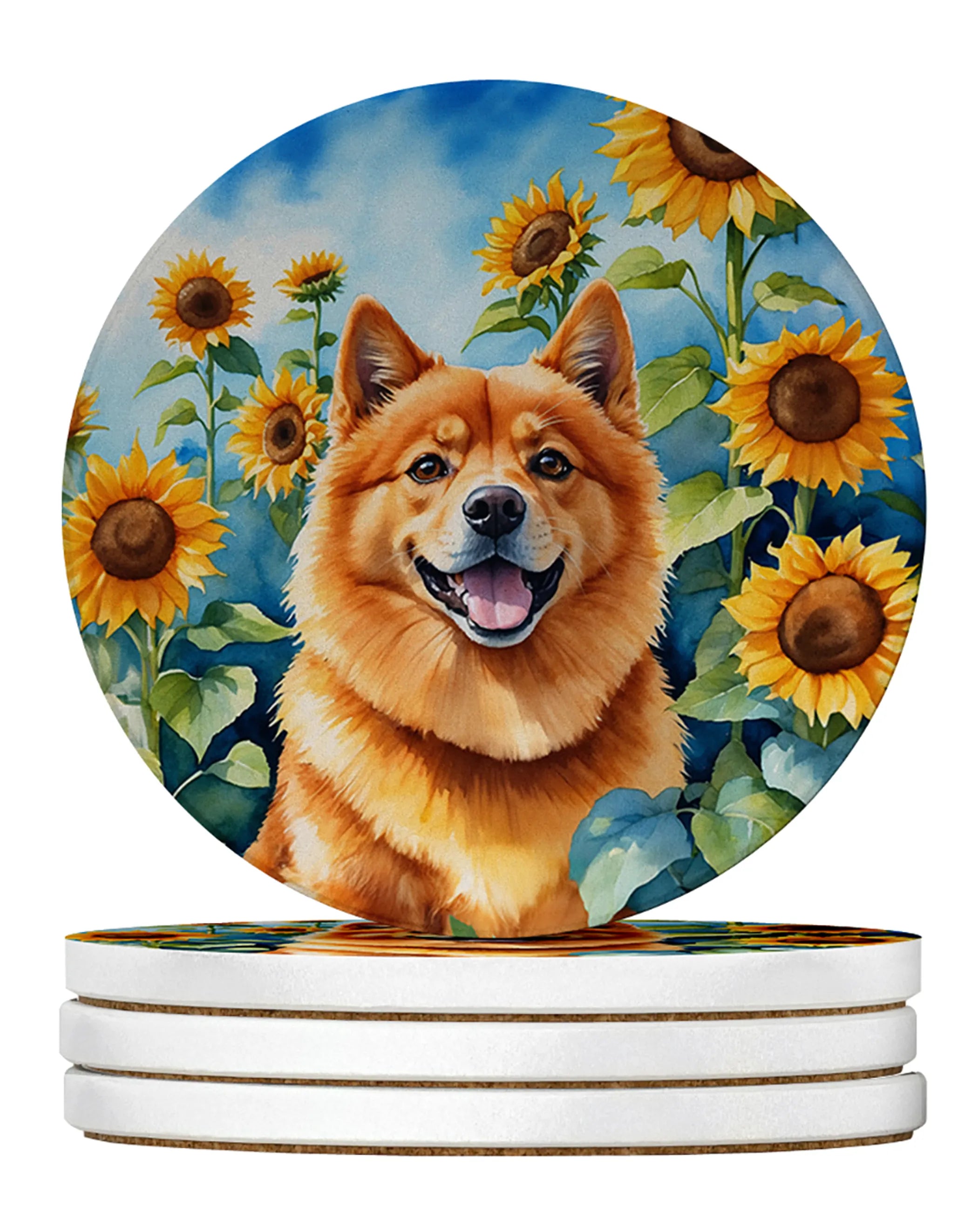 In Sunflowers Large Sandstone Coasters