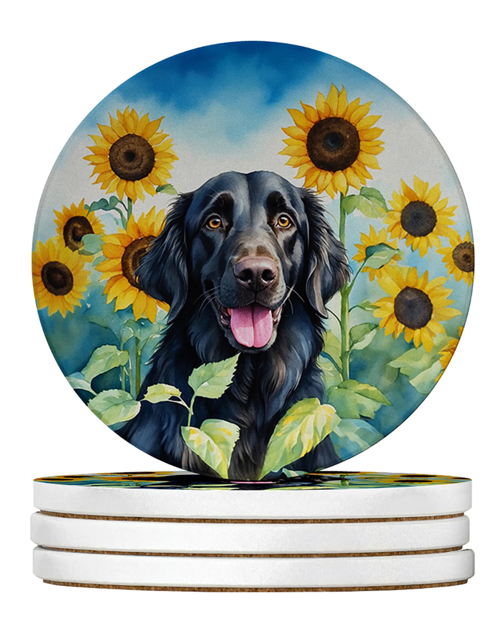 In Sunflowers Large Sandstone Coasters