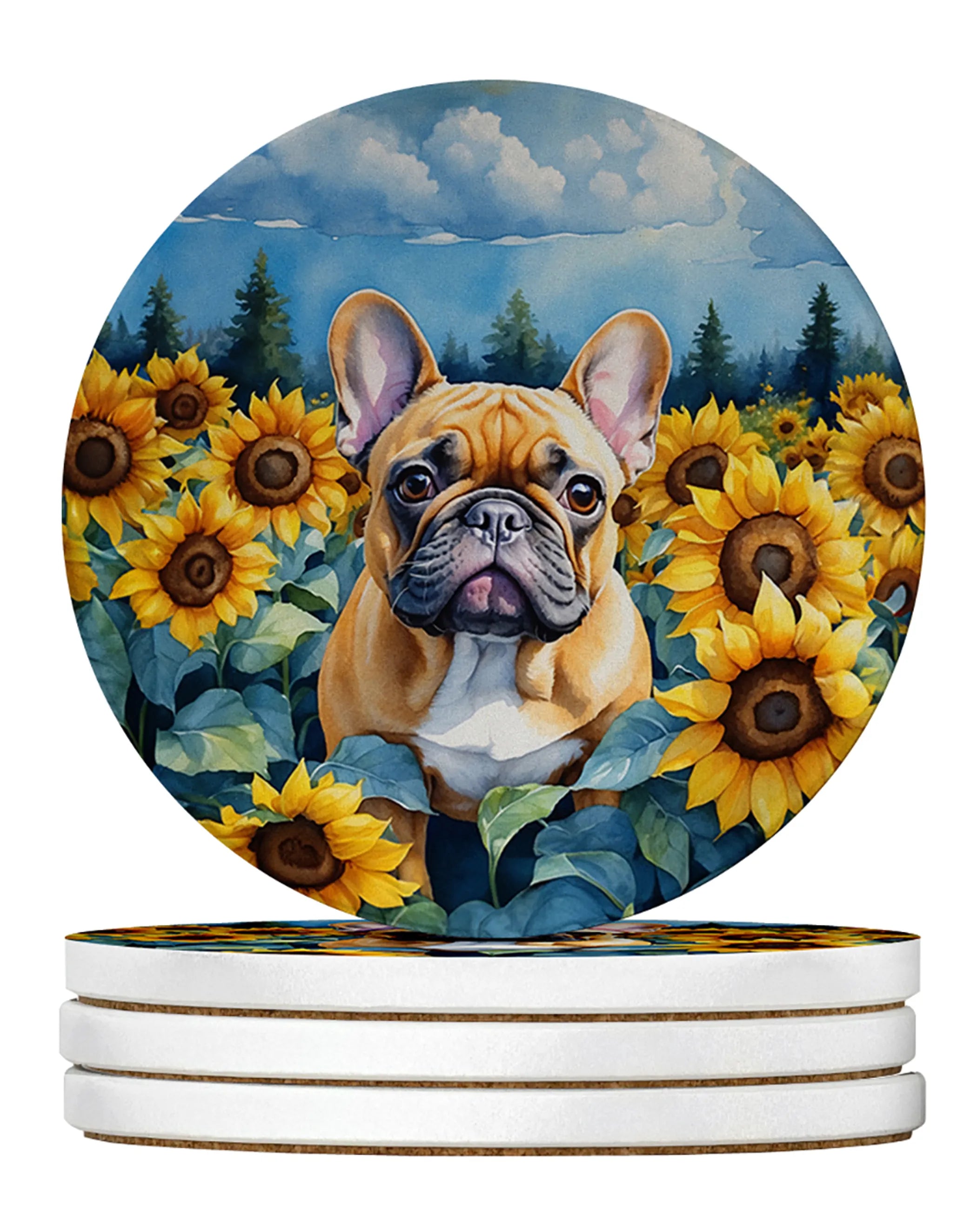 In Sunflowers Large Sandstone Coasters