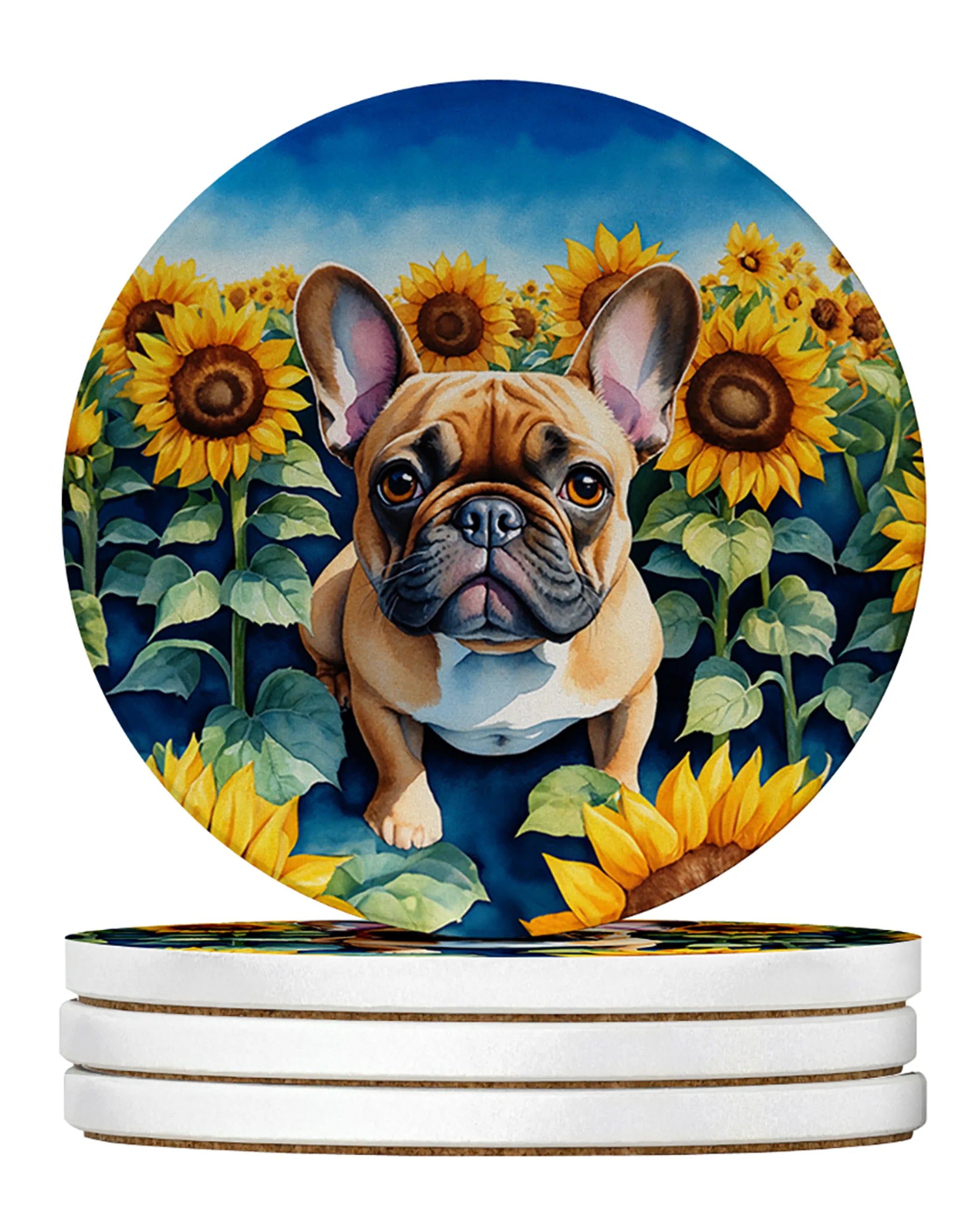 In Sunflowers Large Sandstone Coasters