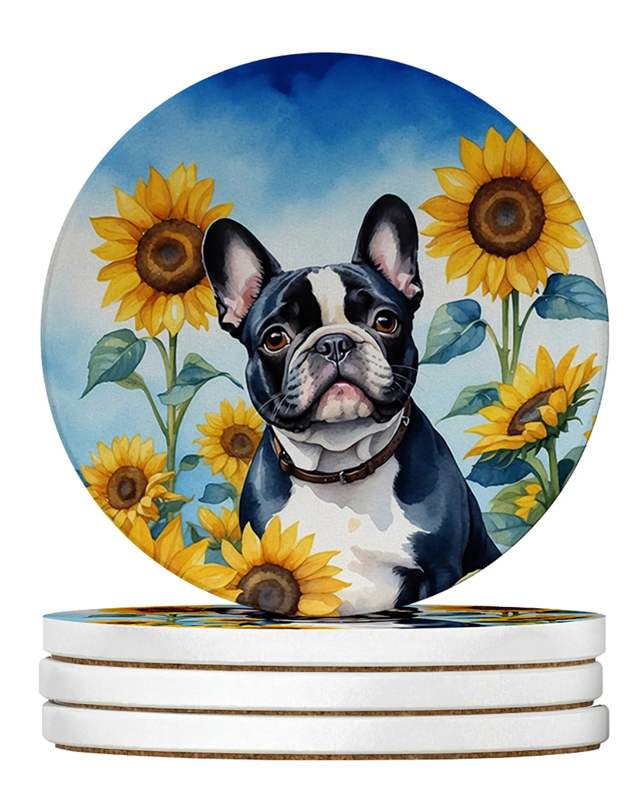 In Sunflowers Large Sandstone Coasters