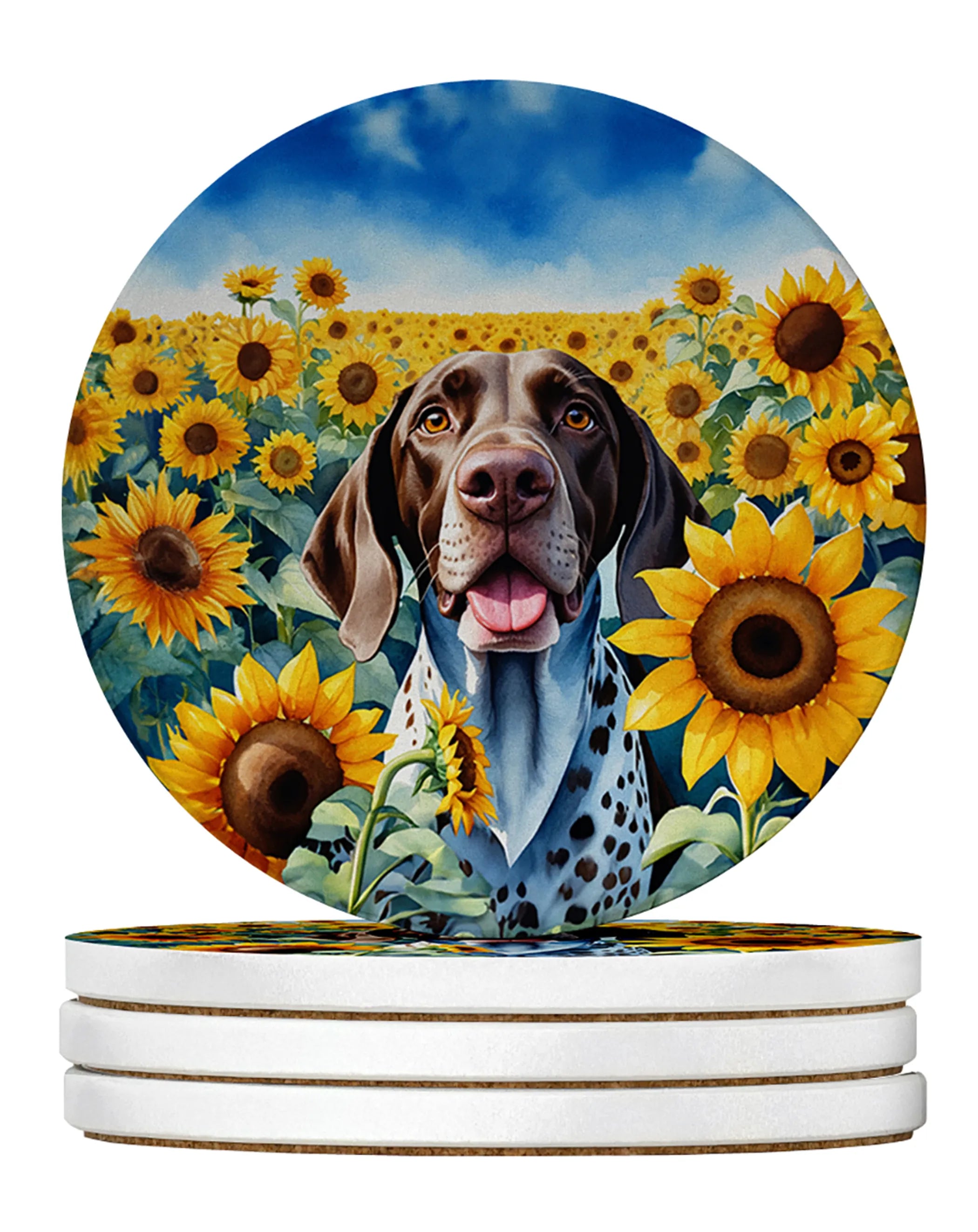 In Sunflowers Large Sandstone Coasters