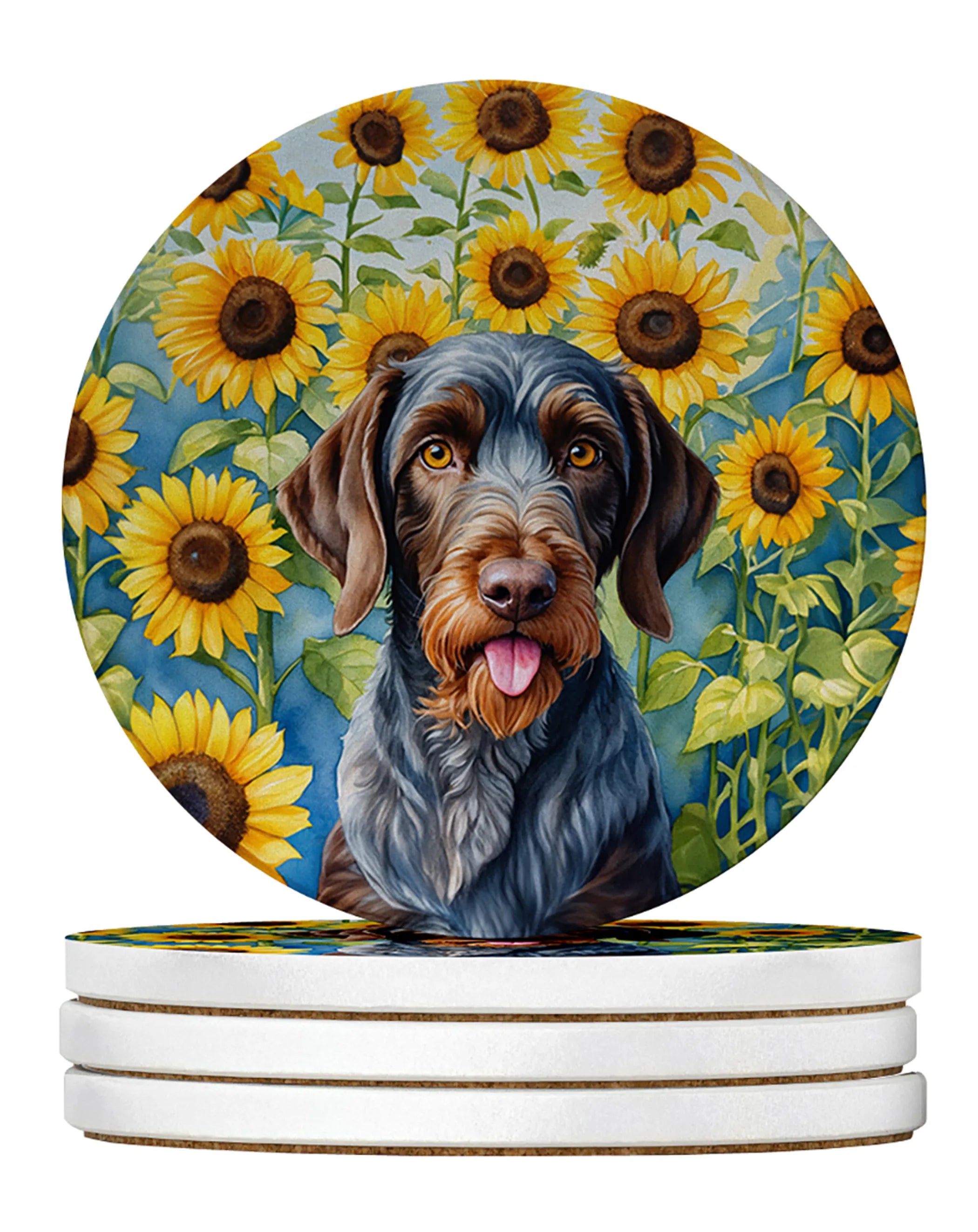 In Sunflowers Large Sandstone Coasters