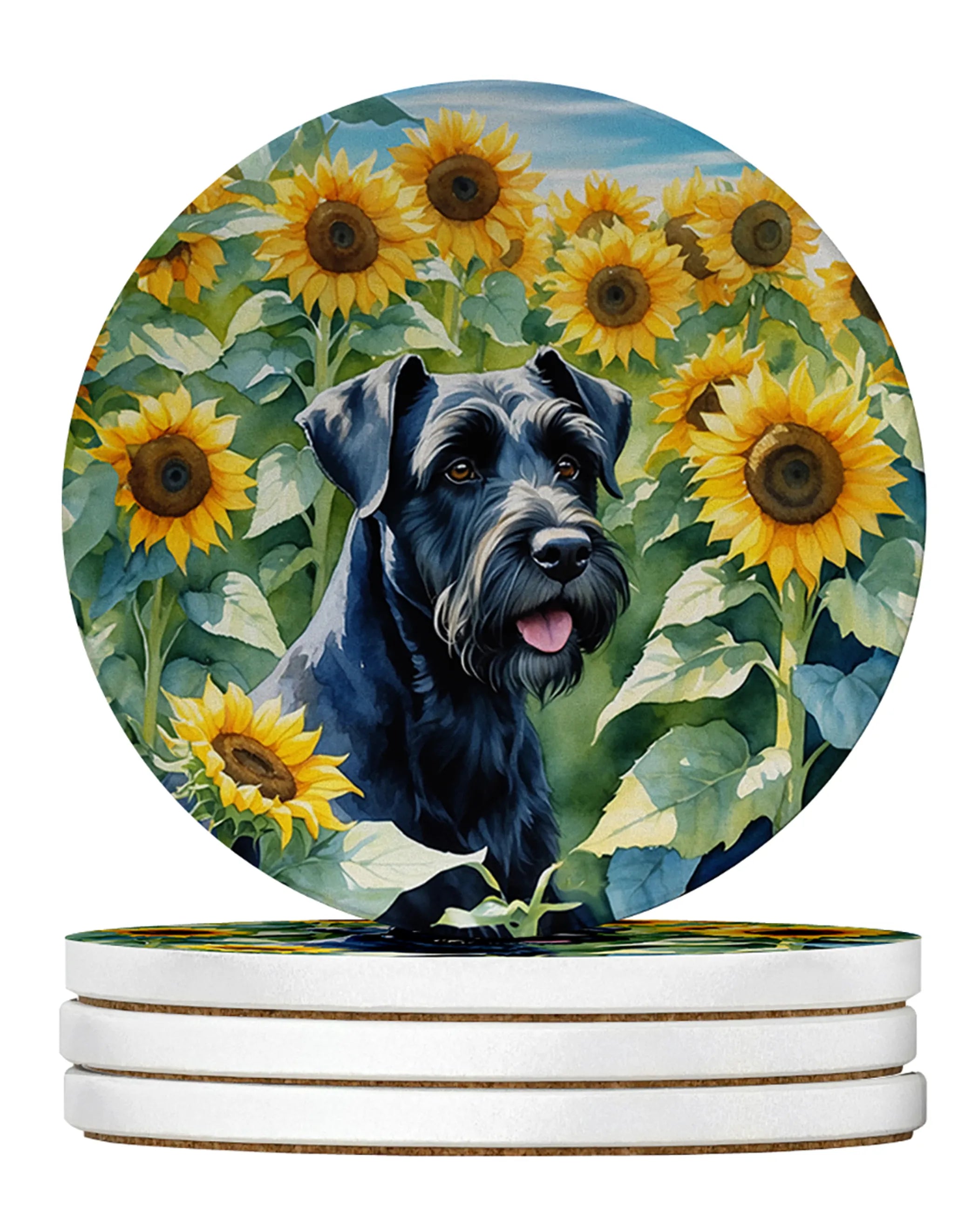 In Sunflowers Large Sandstone Coasters