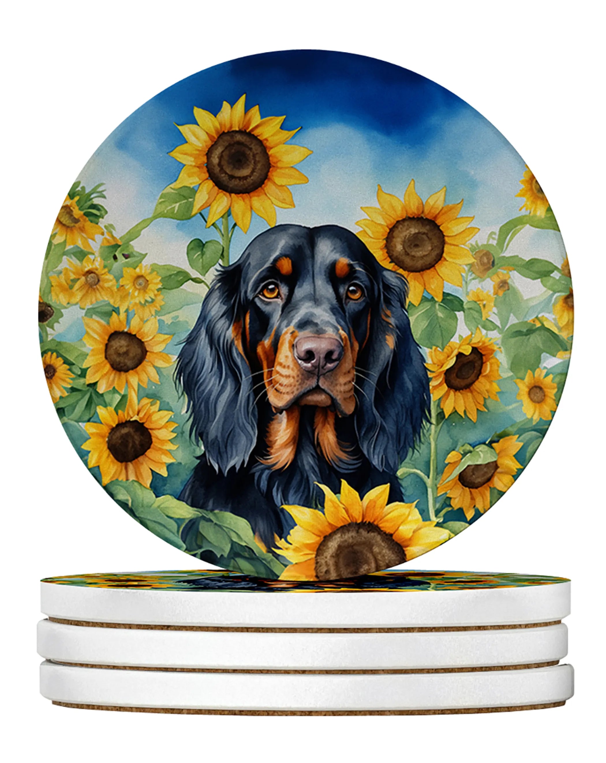 In Sunflowers Large Sandstone Coasters