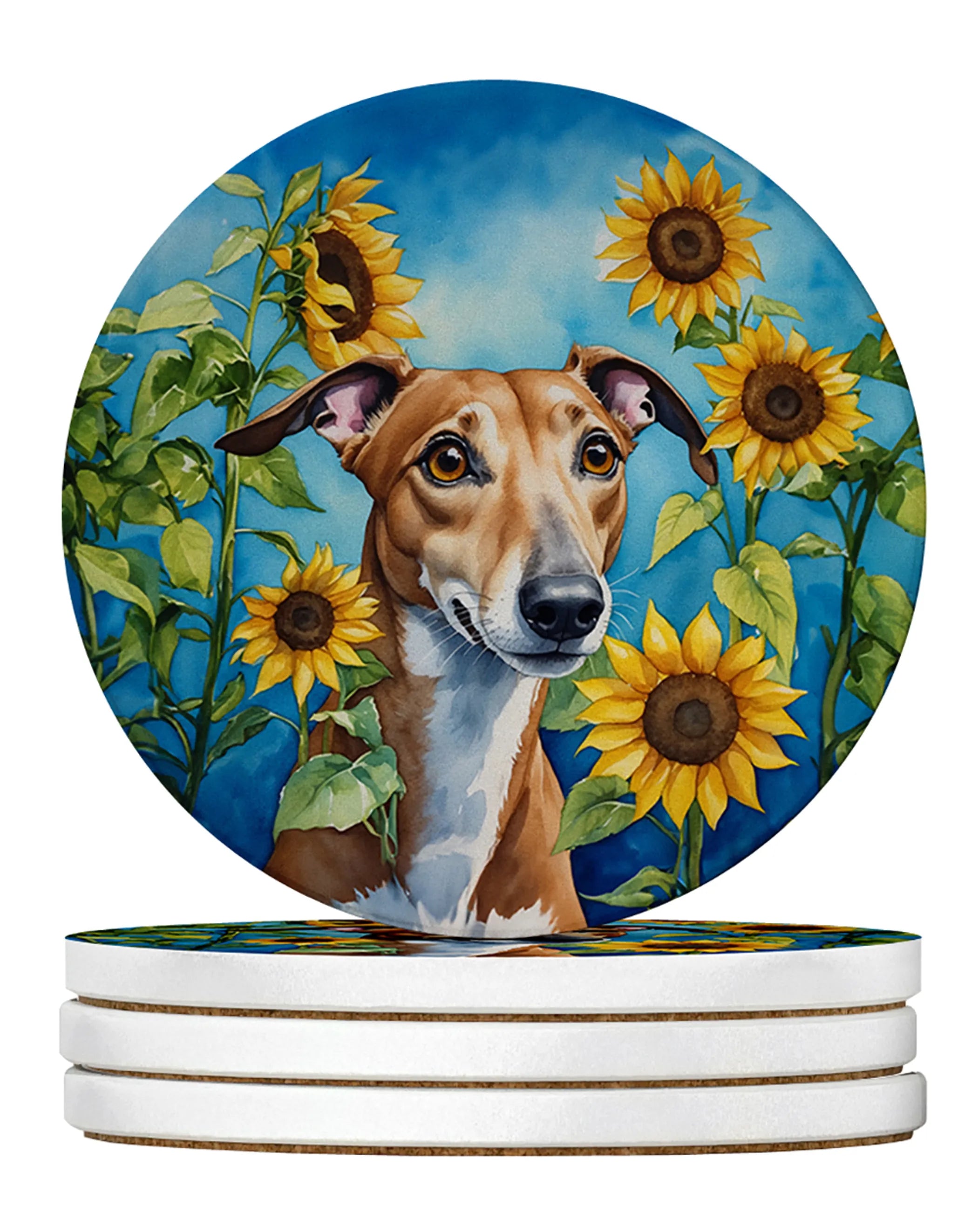 In Sunflowers Large Sandstone Coasters
