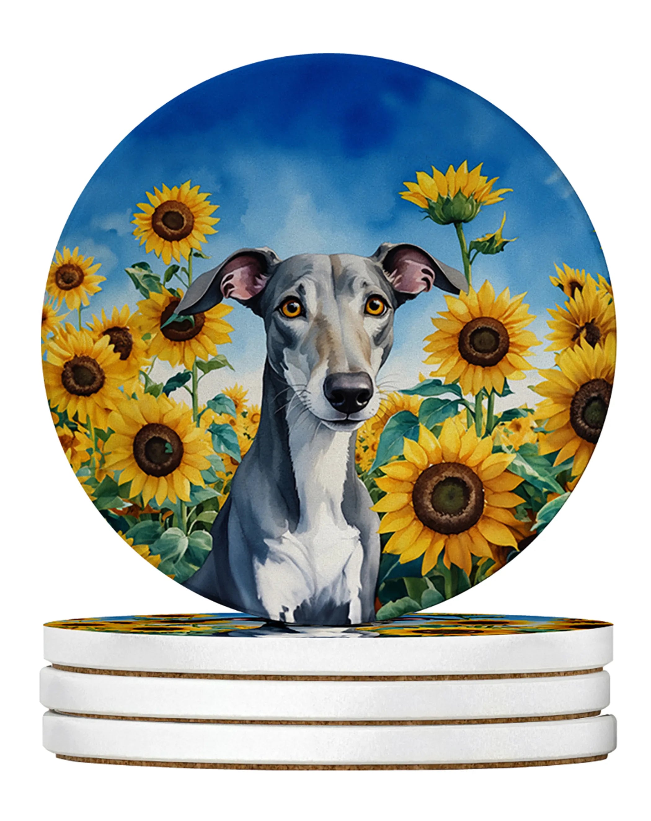 In Sunflowers Large Sandstone Coasters