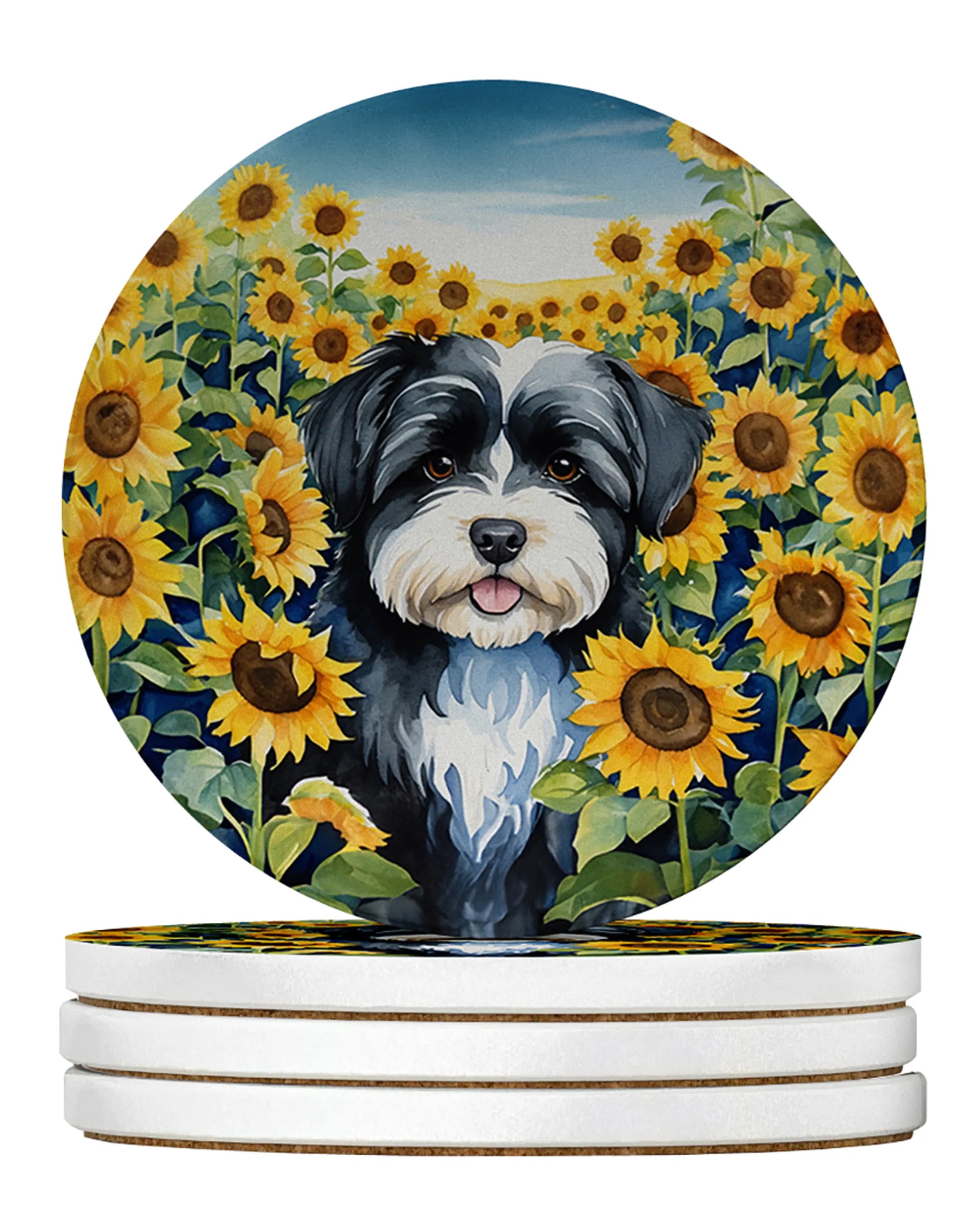 In Sunflowers Large Sandstone Coasters